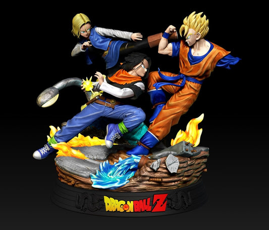 3155 Android 17 & 18 VS Future Gohan - Dragon Ball Z - STL 3D Print Files