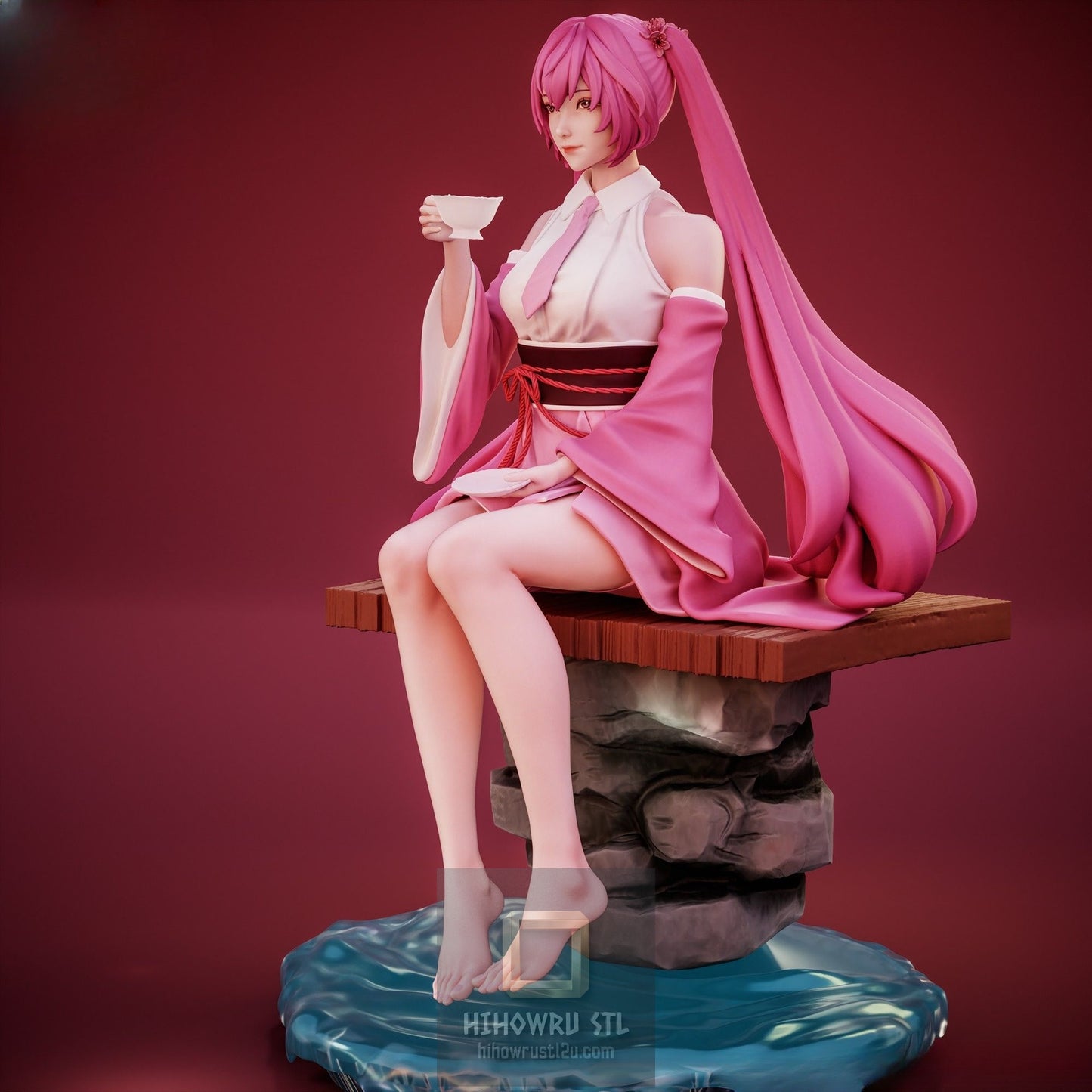 4954 Hatsune Miku Sakura - Vocaloid - STL 3D Print Files