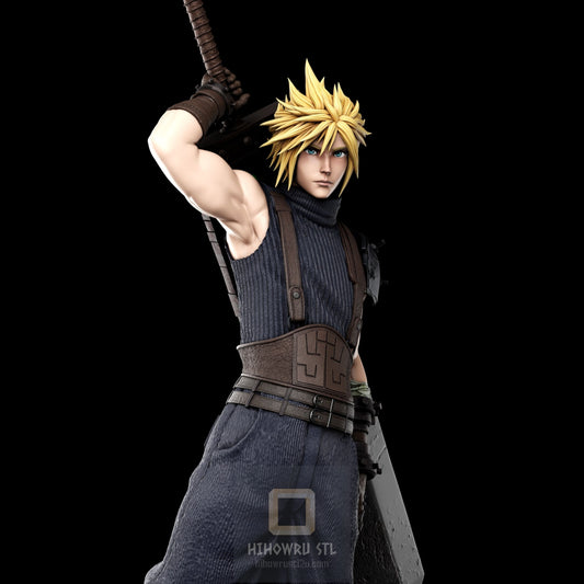 4497 Cloud Strife - Final Fantasy - STL 3D Print Files