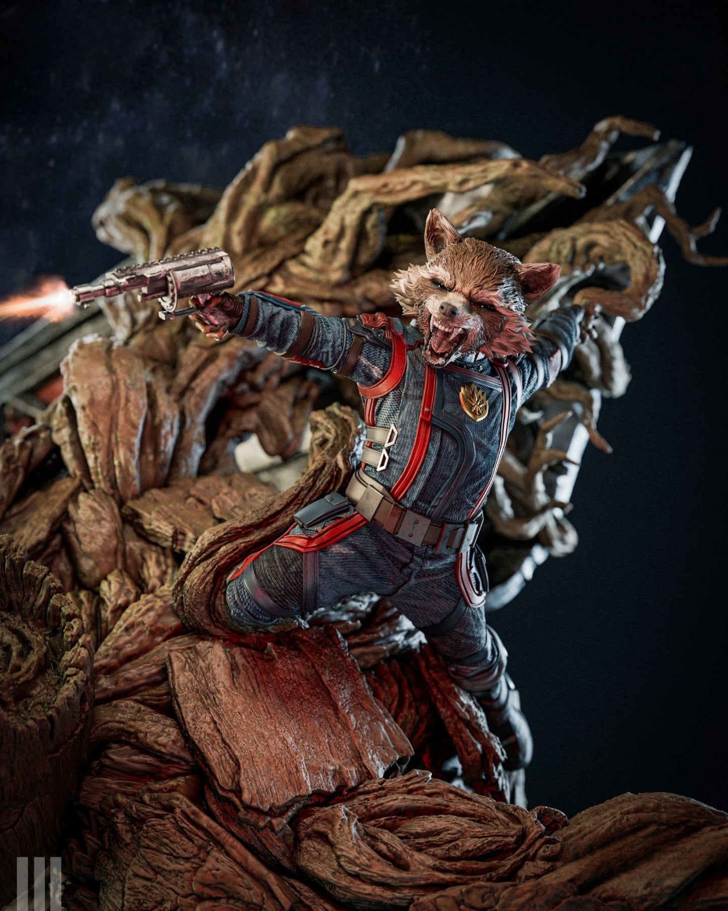 3845 Rocket and Groot - Guardians of the Galaxy - STL 3D Print Files