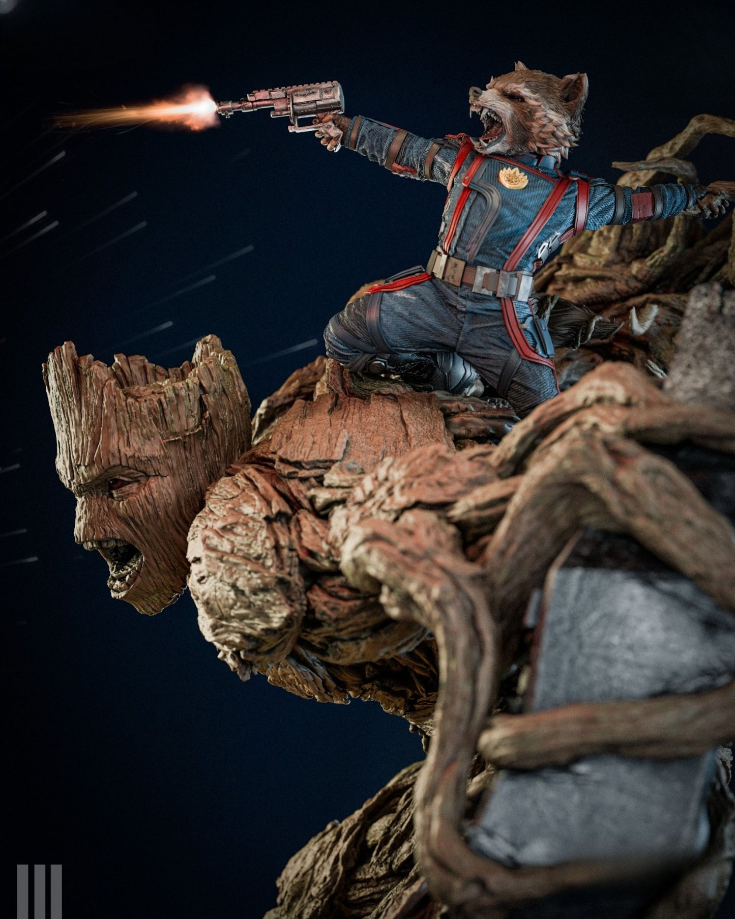 3845 Rocket and Groot - Guardians of the Galaxy - STL 3D Print Files