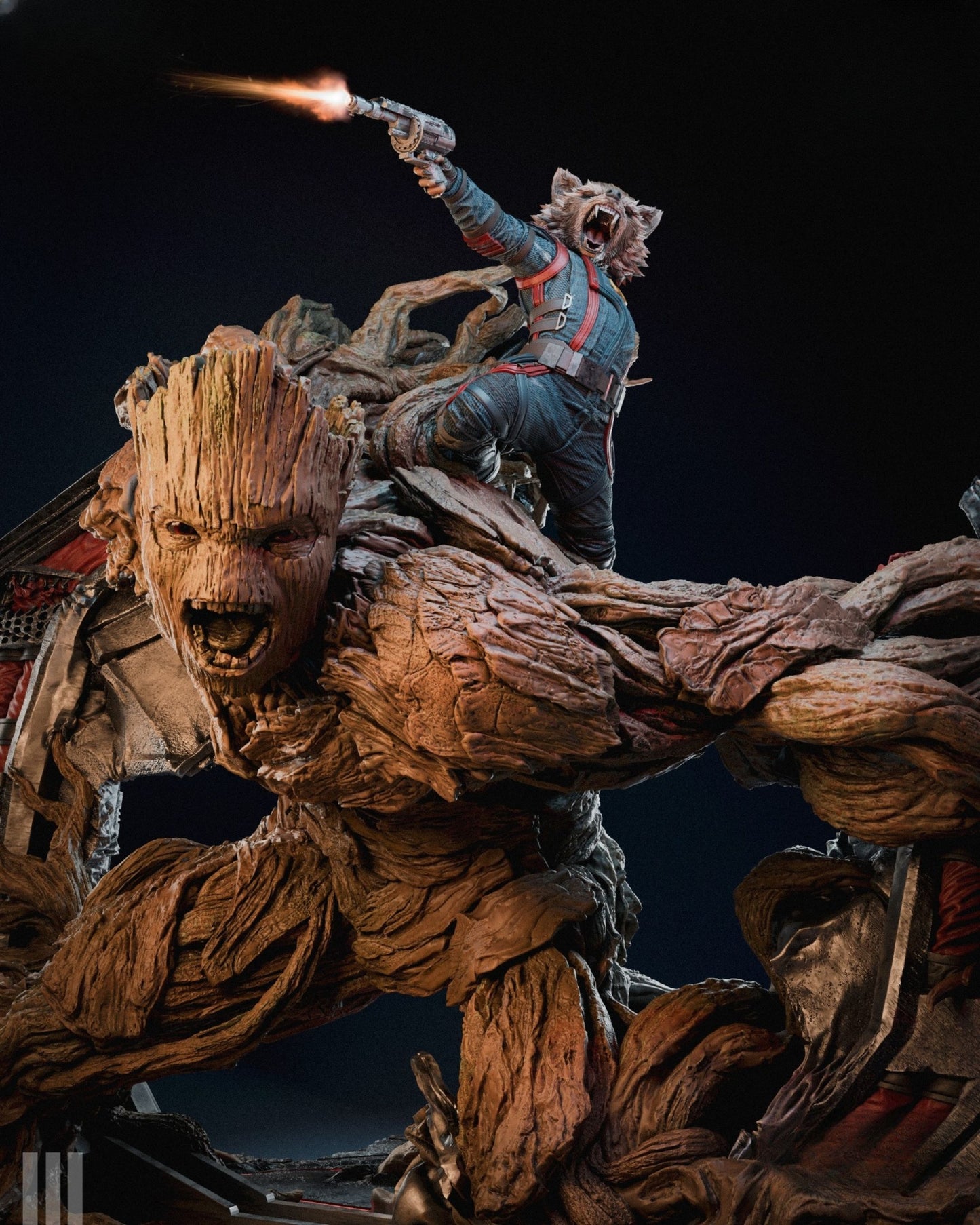 3845 Rocket and Groot - Guardians of the Galaxy - STL 3D Print Files