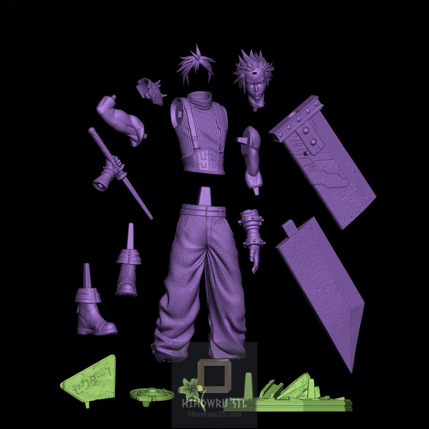 4497 Cloud Strife - Final Fantasy - STL 3D Print Files