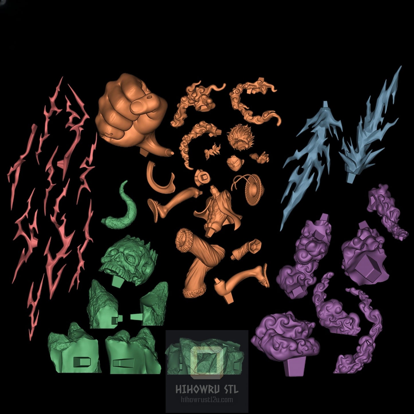 4498 Luffy Gear 5 - One Piece - STL 3D Print Files