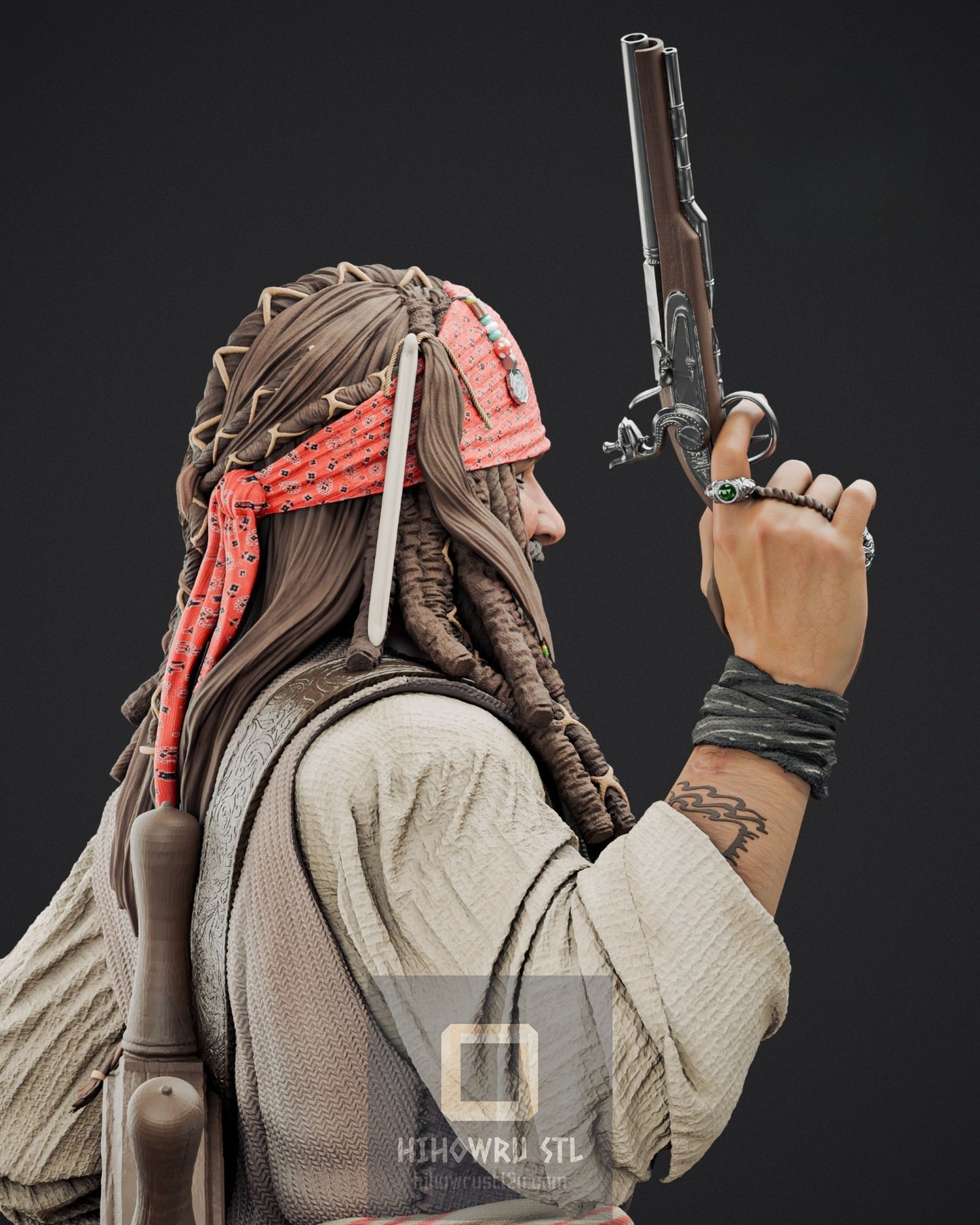 4454 Jack Sparrow - Pirates of the Caribbean - STL 3D Print Files