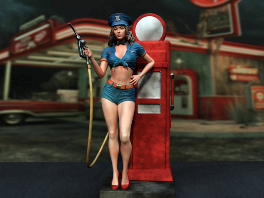 3981 Mobil Gas Pump Girl Pin Up NSFW - STL 3D Print Files