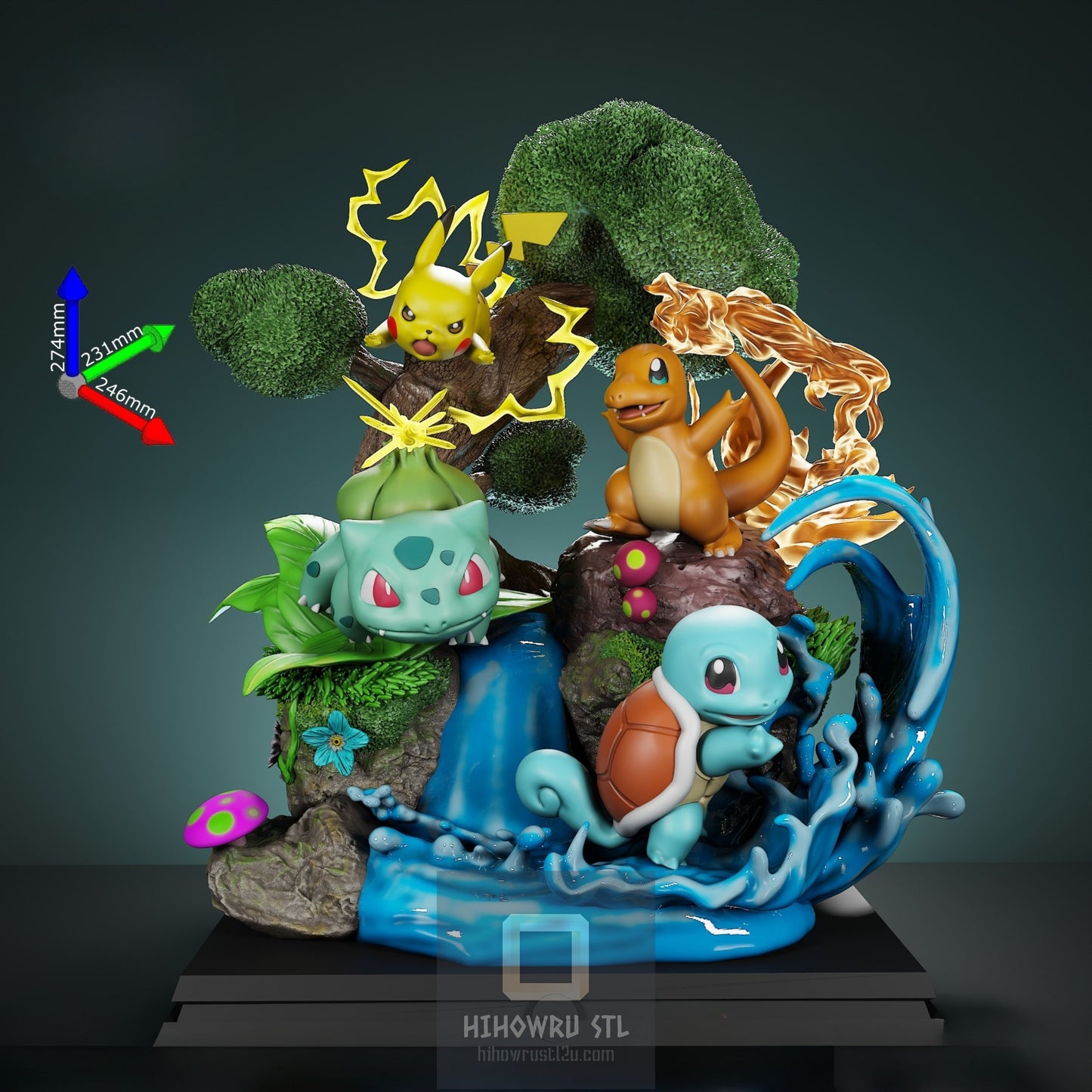 4409 Pokemon Family Diorama - STL 3D Print Files