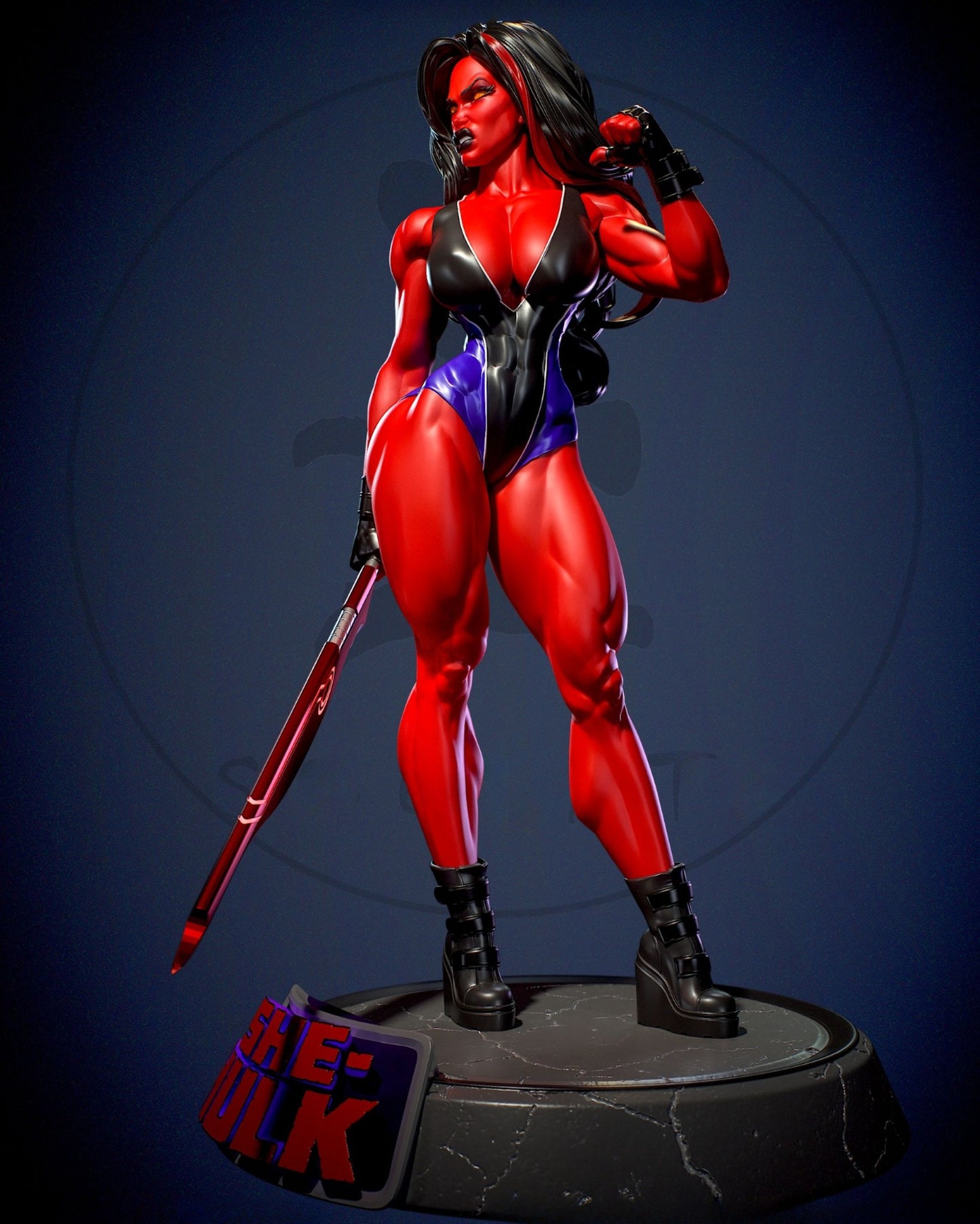 3972 She Hulk Red - Marvel Comics - STL 3D Print Files