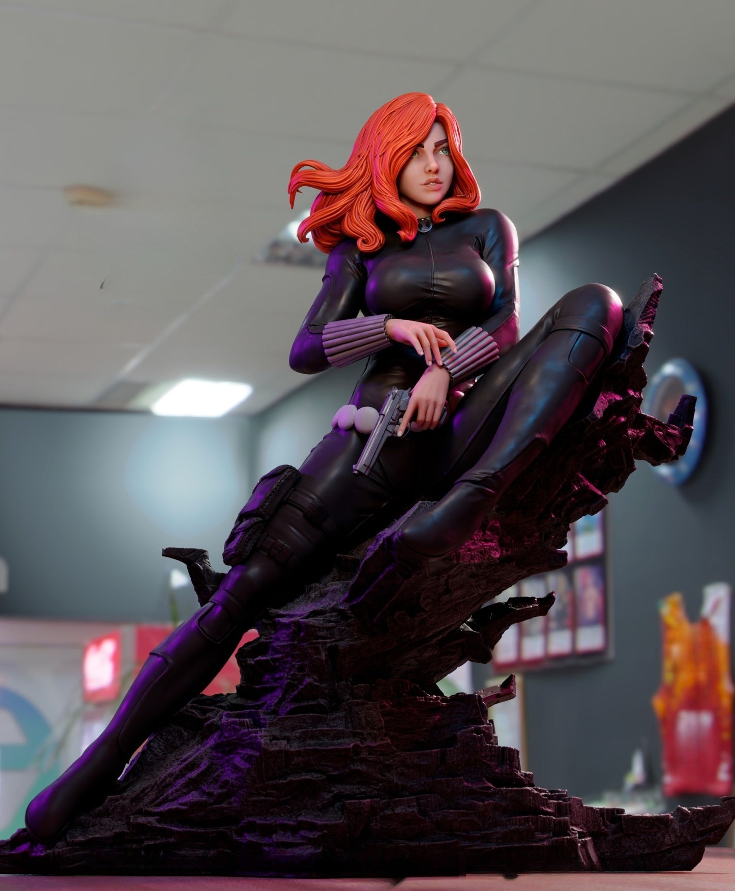 3463 Black Widow Comic - STL 3D Print Files