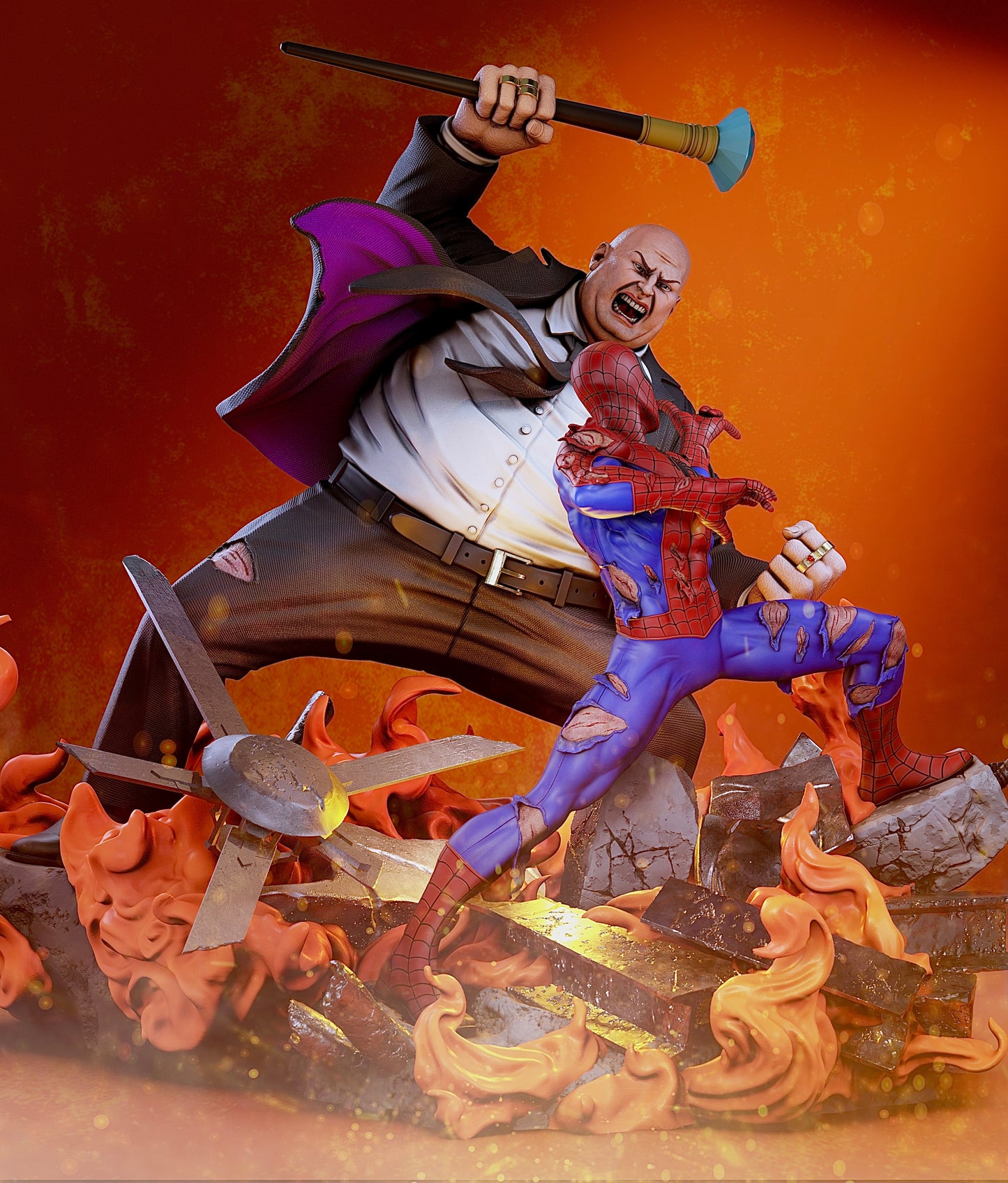 3585 Spider-Man VS The Kingpin - Marvel Comics - STL 3D Print Files