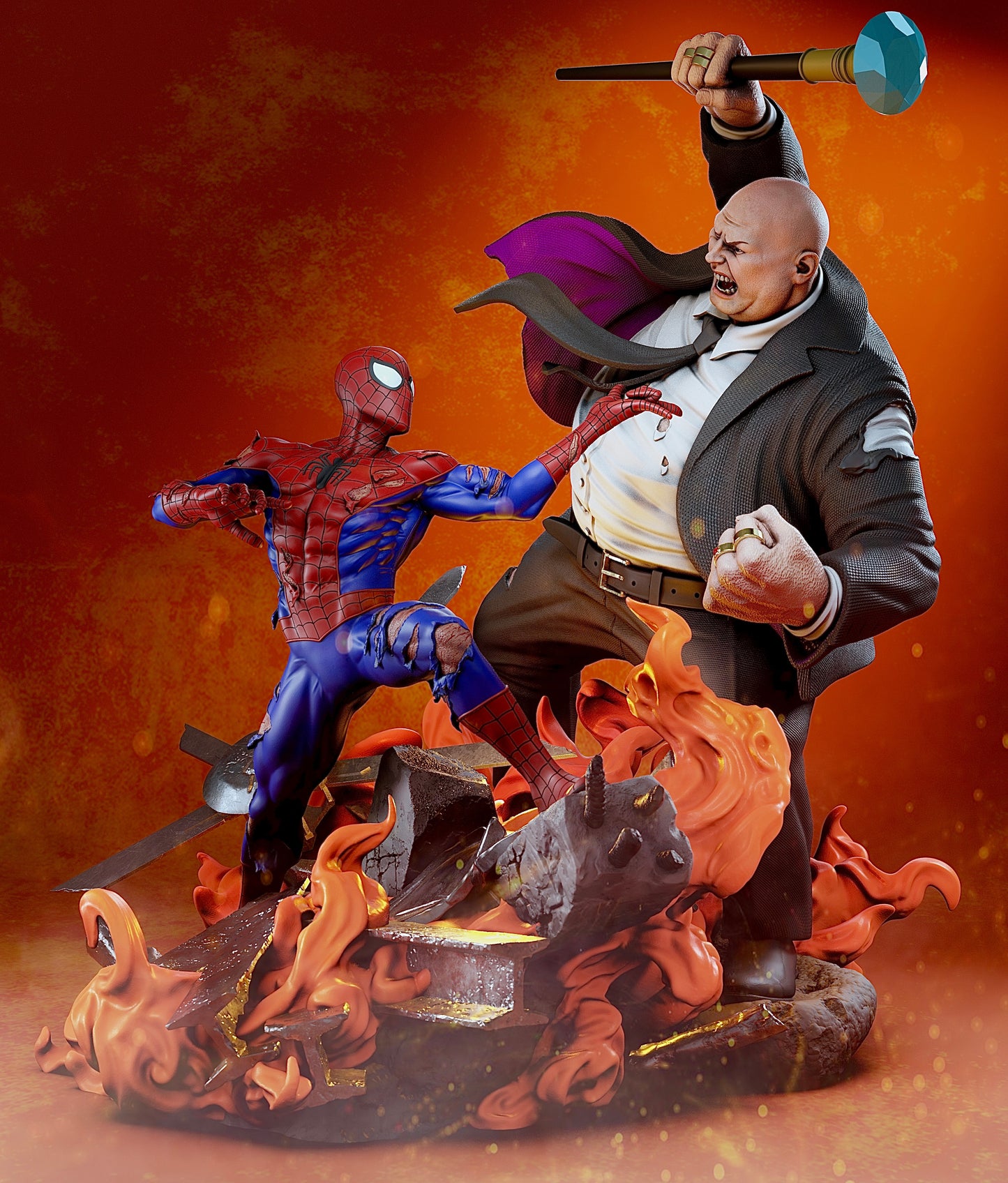 3585 Spider-Man VS The Kingpin - Marvel Comics - STL 3D Print Files