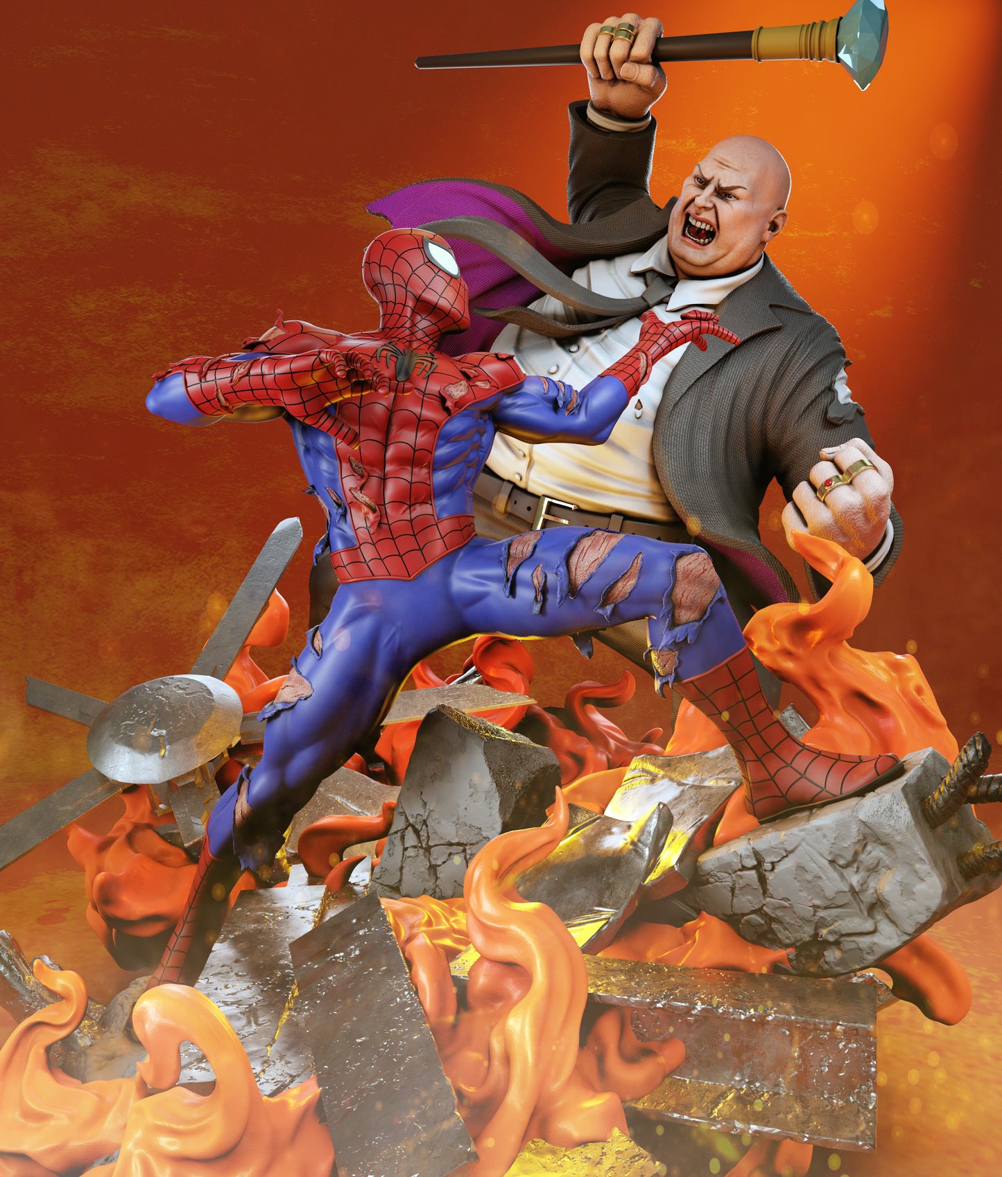 3585 Spider-Man VS The Kingpin - Marvel Comics - STL 3D Print Files
