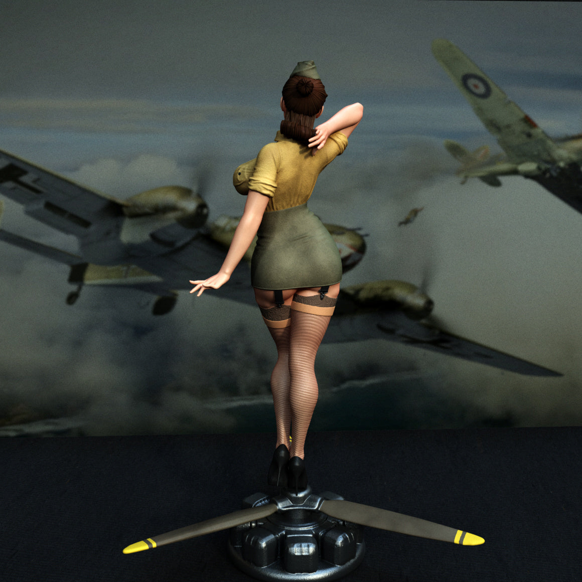 3686 Stewardess Pin Up - STL 3D Print Files