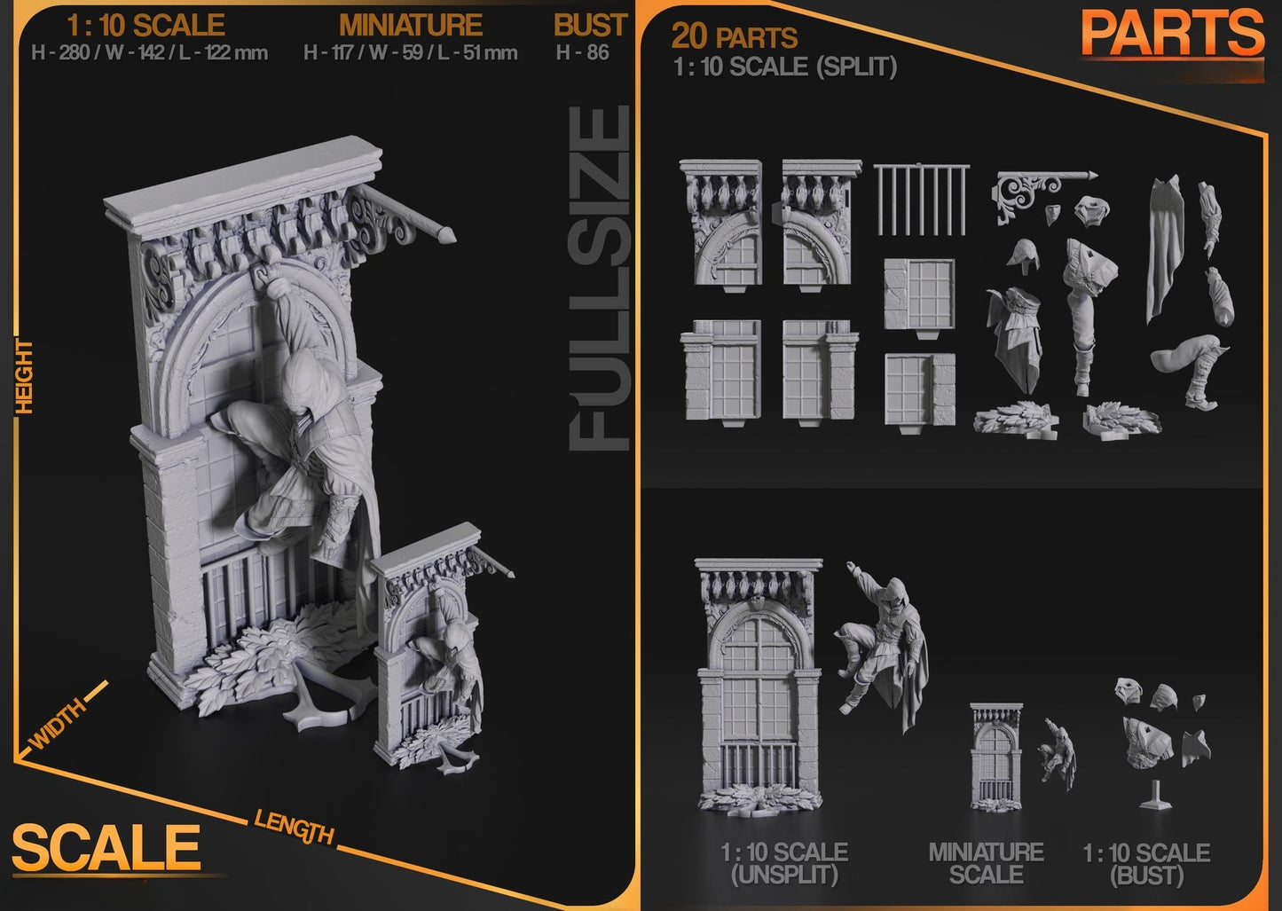 3204 Ezio Auditore da Firenze - Assassin's Creed - STL 3D Print Files