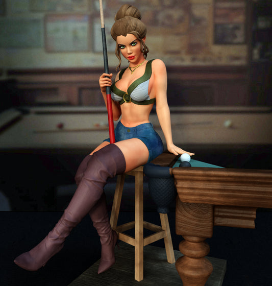 3446 Pin Up Girl Billiards NSFW - STL 3D Print Files
