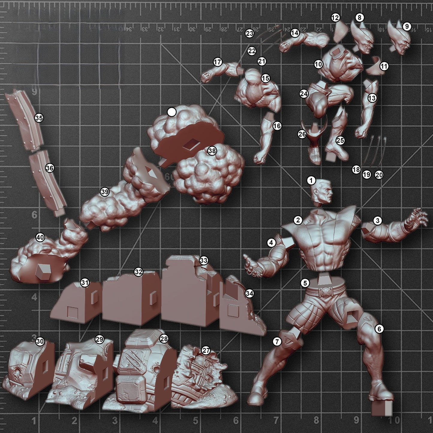 2089 FASTBALL SPECIAL - WOLVERINE & COLOSSUS - STL 3D Print Files