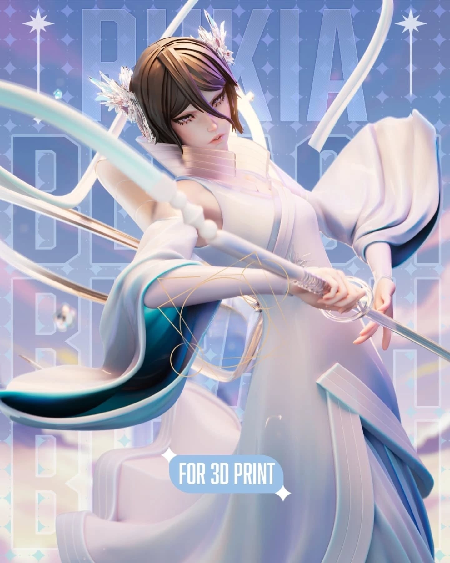 3639 Rukia Kuchiki Bankai - Bleach - STL 3D Print Files