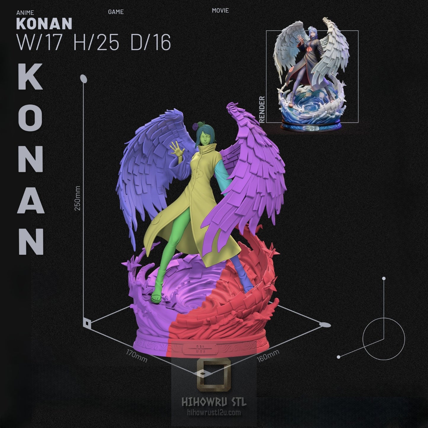 4950 Konan - Naruto - STL 3D Print Files