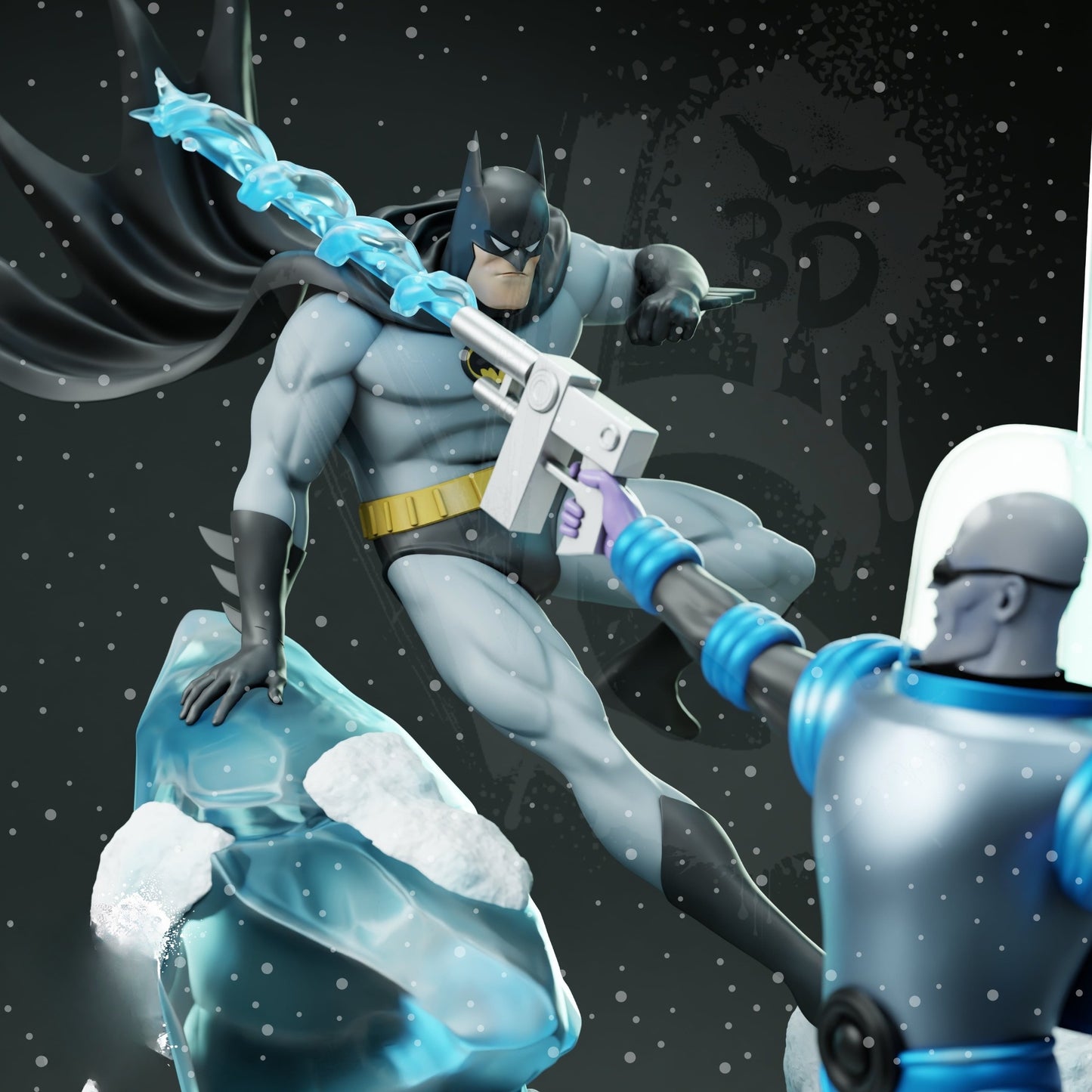 3423 Batman VS Mr. Freeze Diorama - DC COMICS - STL 3D Print Files