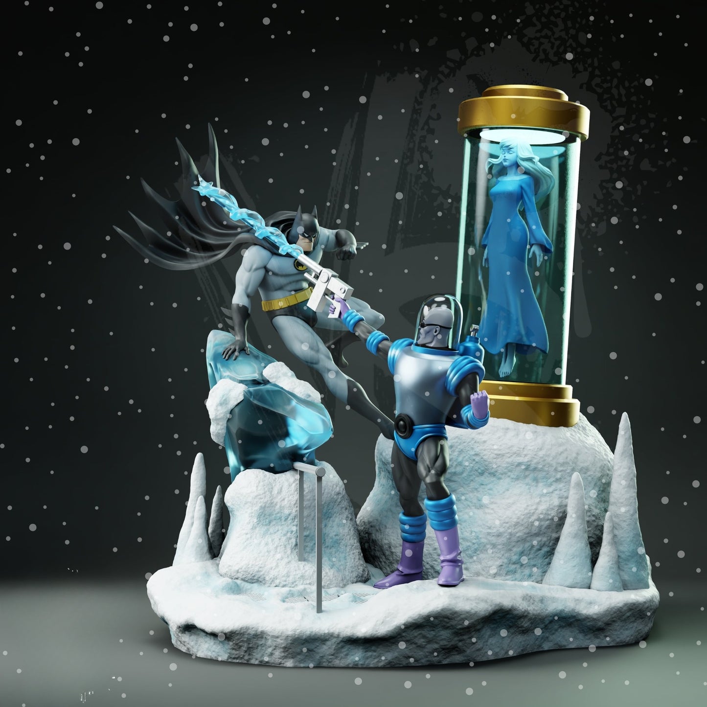 3423 Batman VS Mr. Freeze Diorama - DC COMICS - STL 3D Print Files