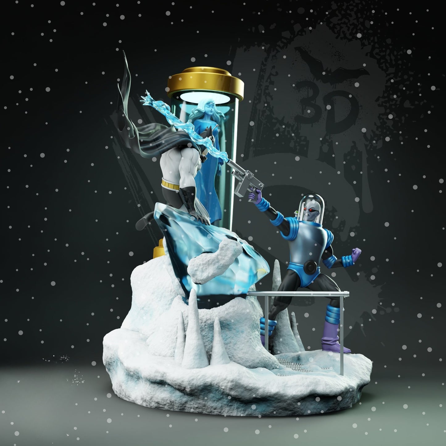 3423 Batman VS Mr. Freeze Diorama - DC COMICS - STL 3D Print Files
