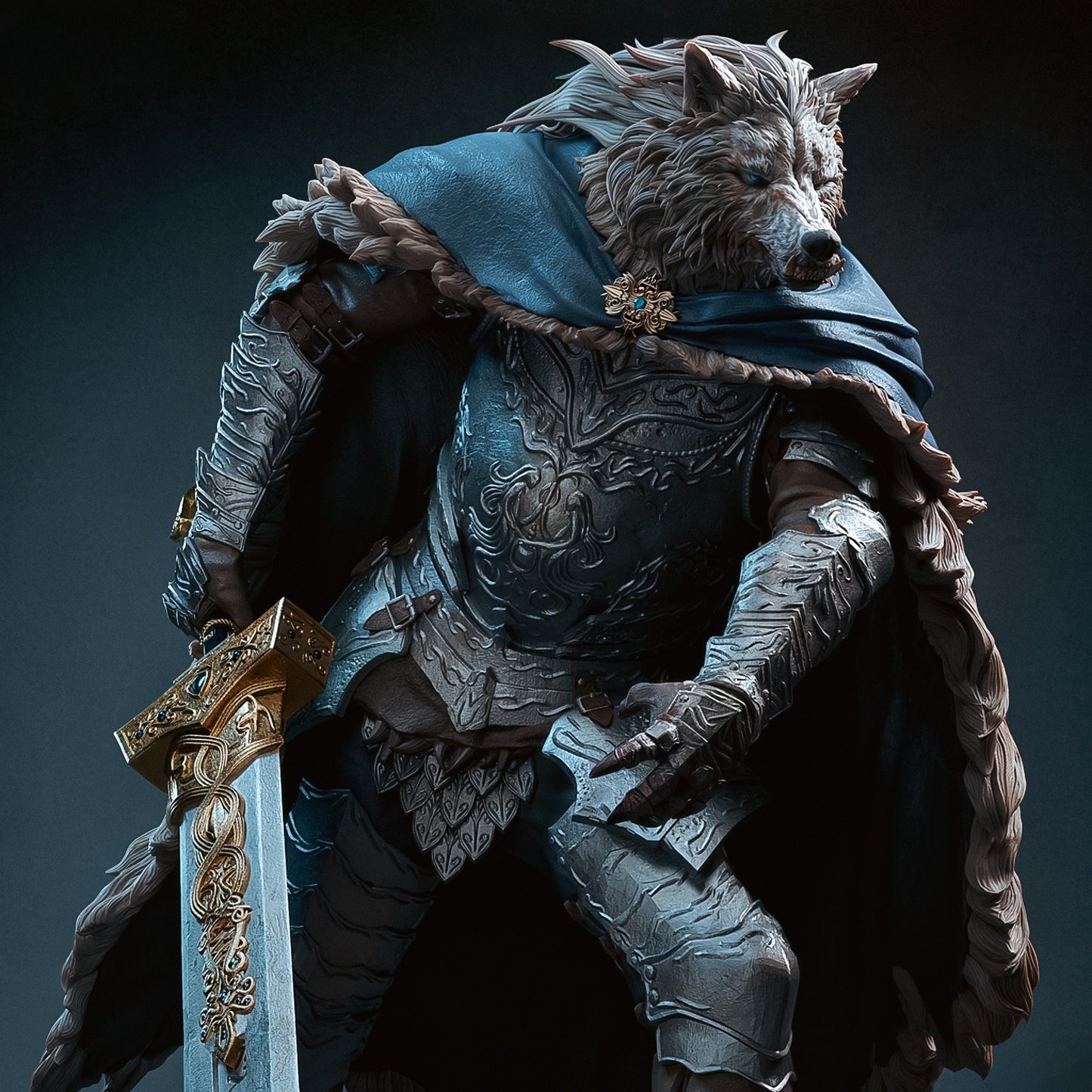 3551 Blaidd the Half-Wolf - Elden Ring - STL 3D Print Files