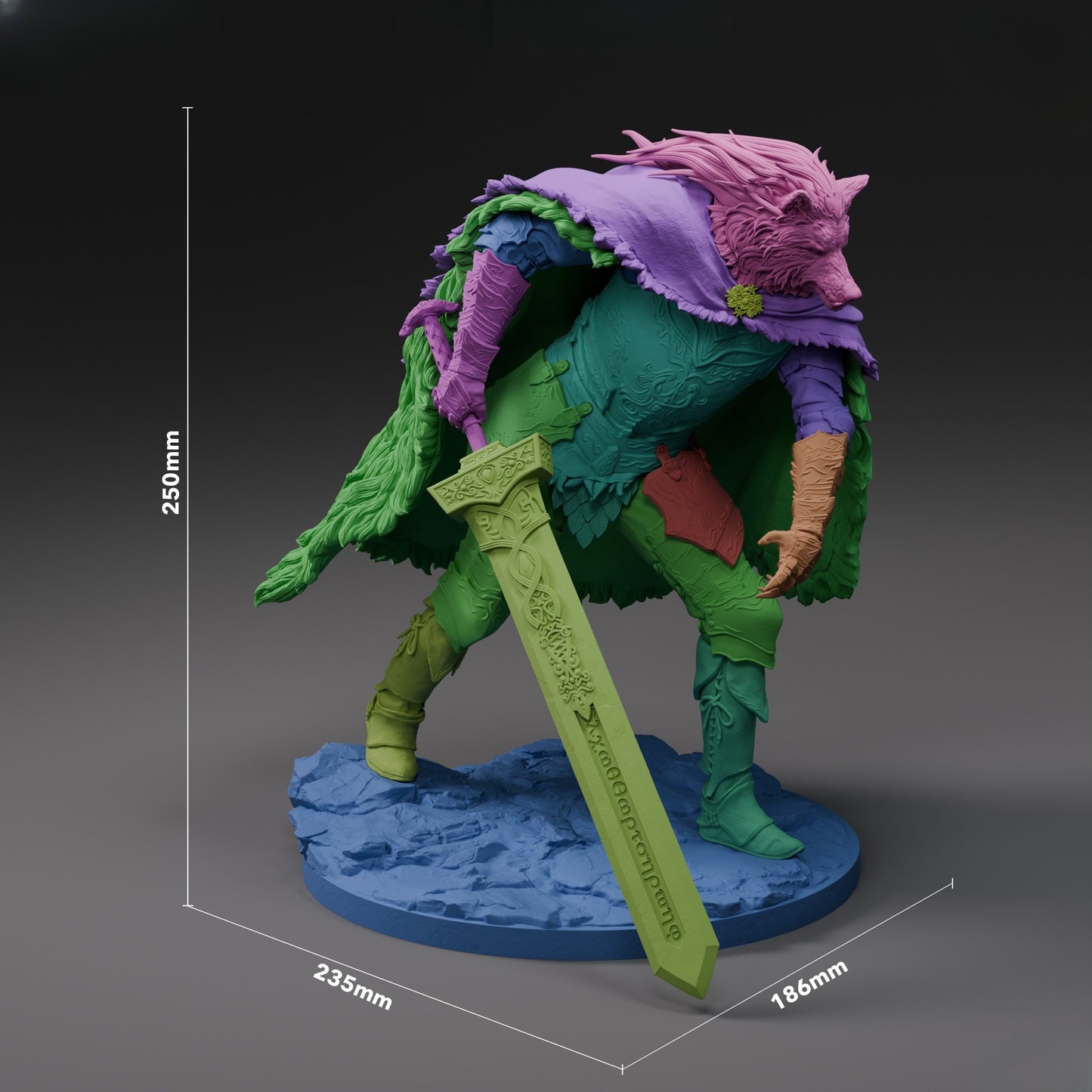 3551 Blaidd the Half-Wolf - Elden Ring - STL 3D Print Files