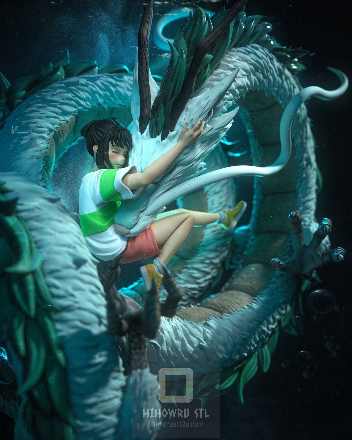 4332 Haku And Chihiro - Spirited Away - STL 3D Print Files