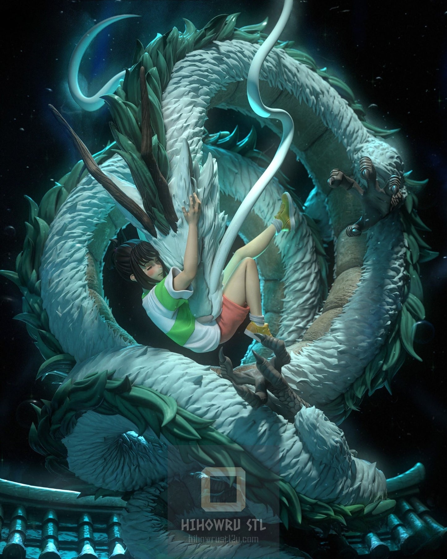 4332 Haku And Chihiro - Spirited Away - STL 3D Print Files