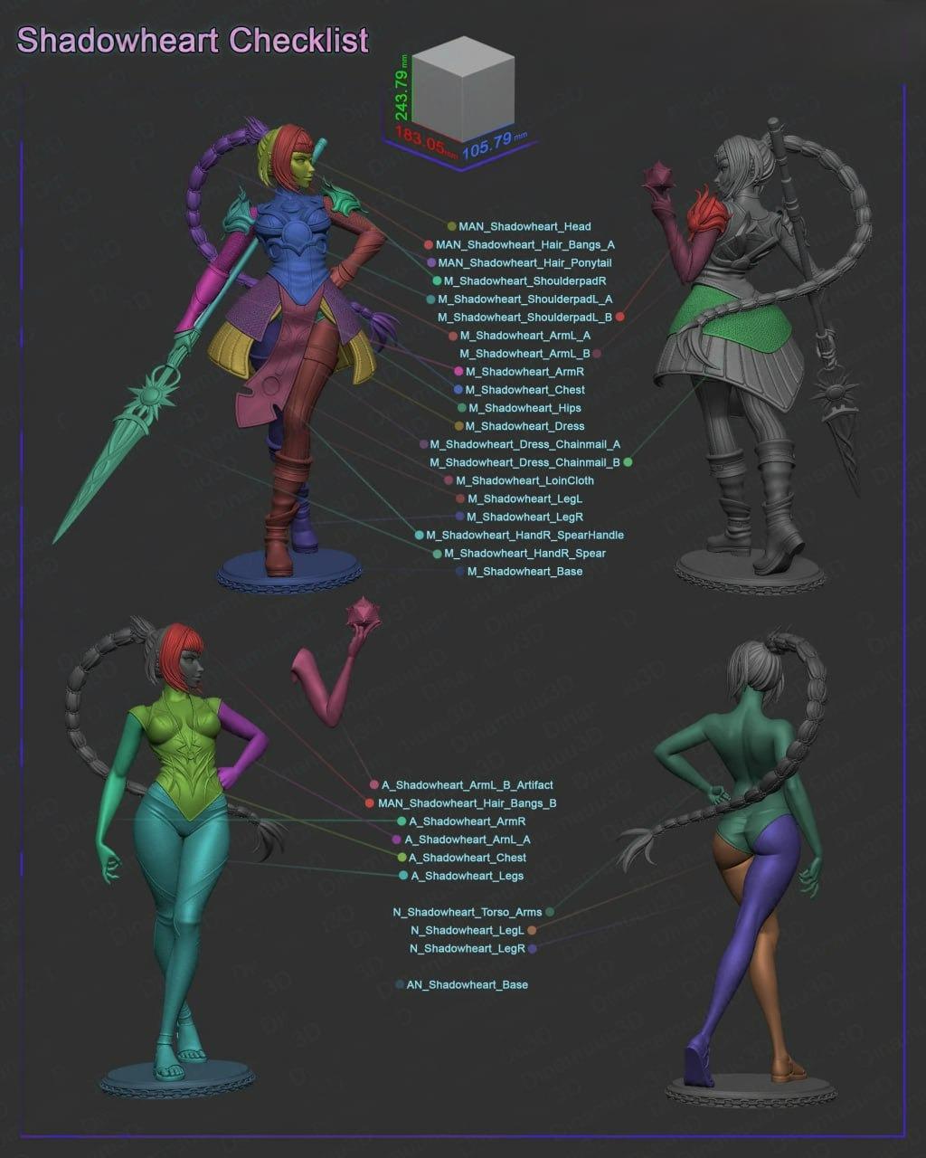 2132 Shadowheart NSFW - Baldurs Gate 3 - STL 3D Print Files