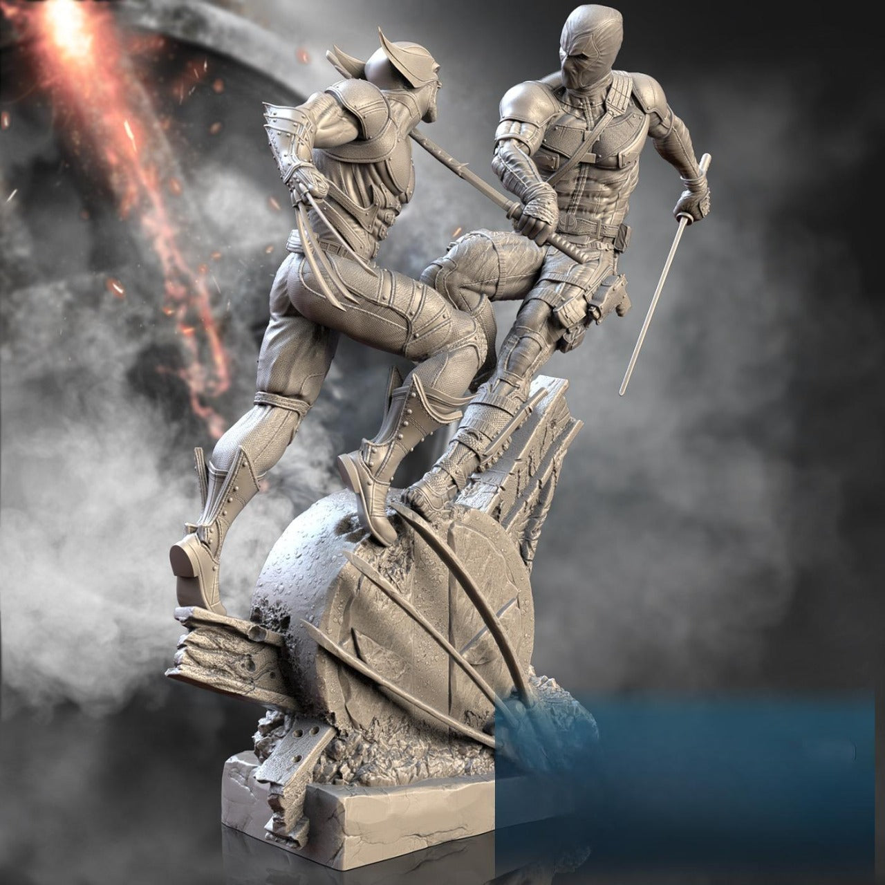 2376 Deadpool VS Wolverine - STL 3D Print Files