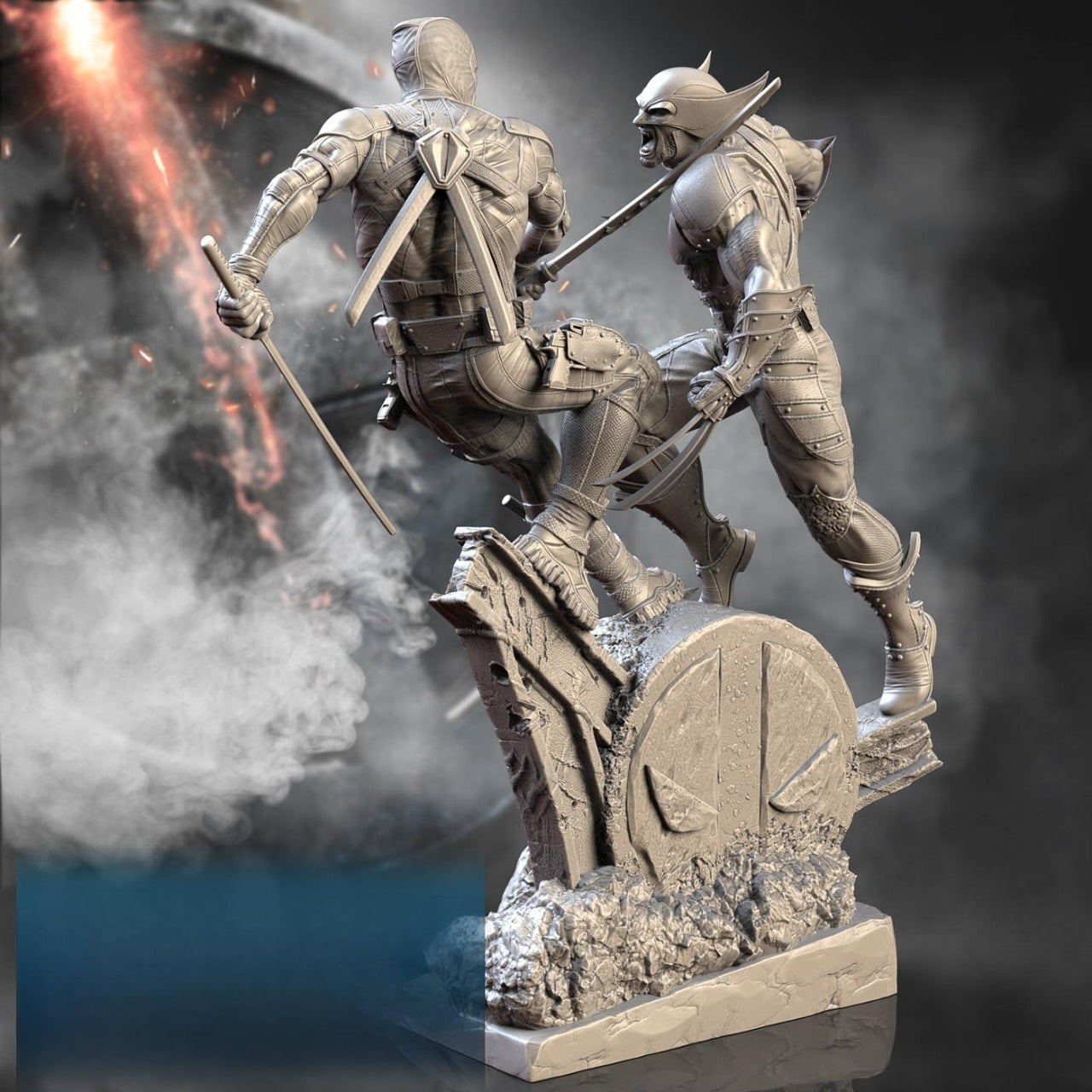 2376 Deadpool VS Wolverine - STL 3D Print Files