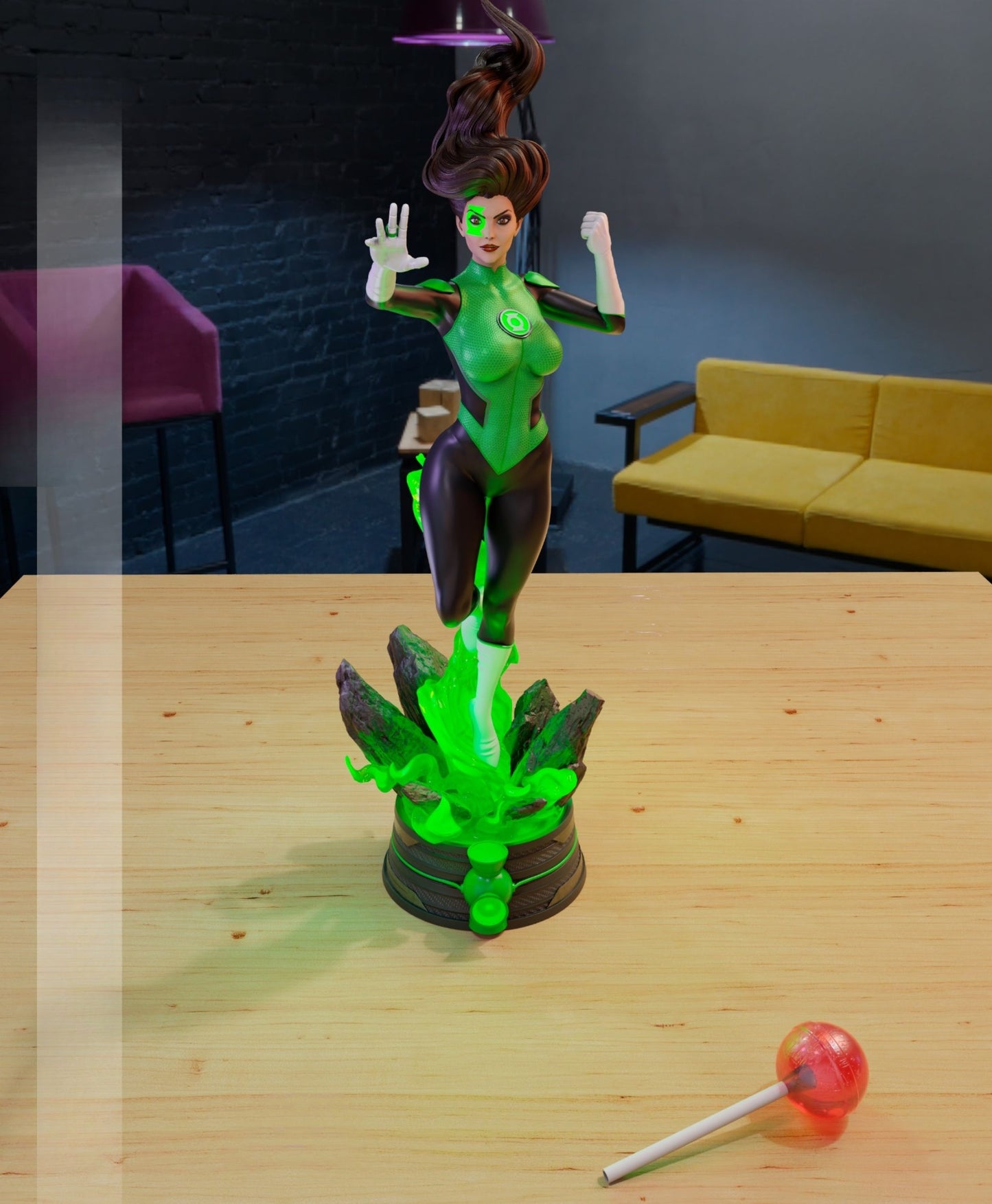 3893 Jessica Cruz - Yellow Lantern - STL 3D Print Files
