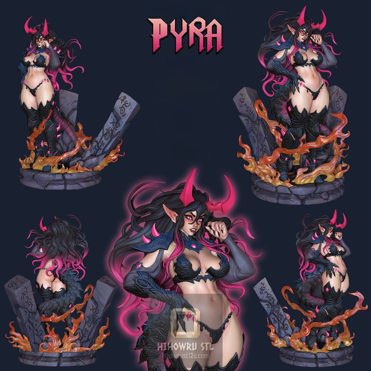 5142 Fire Elemental Pyra NSFW - STL 3D Print Files