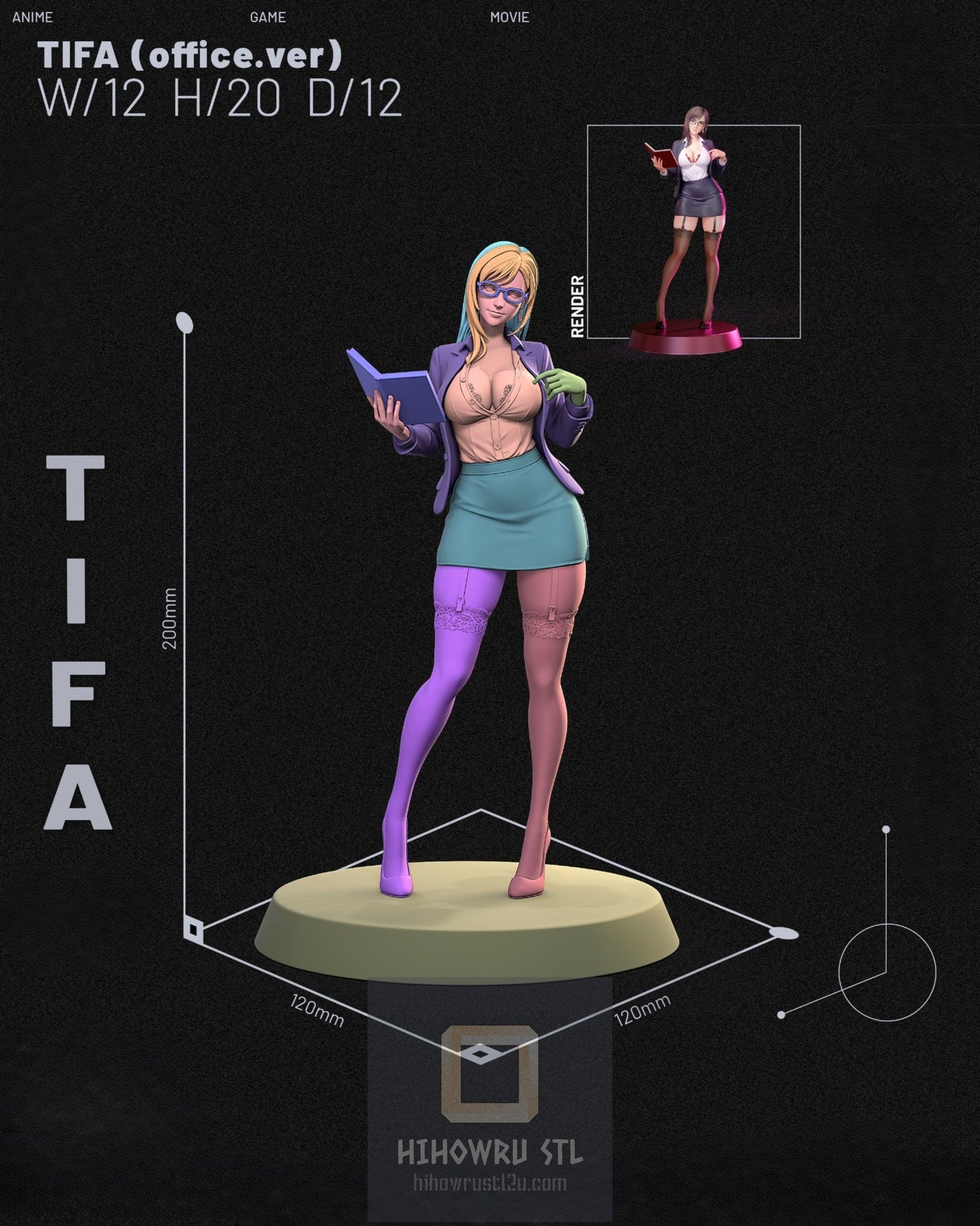 4623 Tifa Lockhart - Final Fantasy - STL 3D Print Files