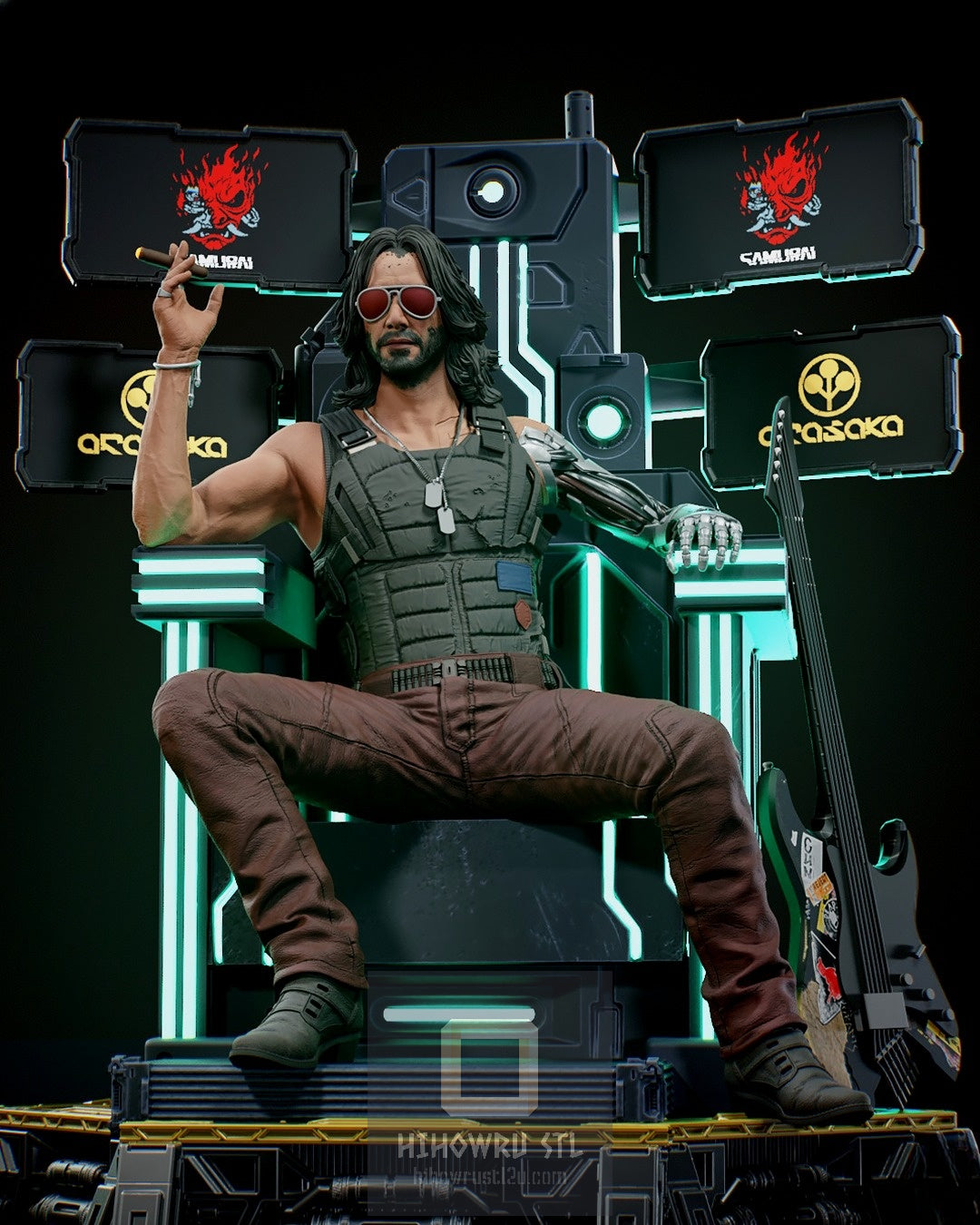 4851 Johnny Silverhand - Cyberpunk - STL 3D Print Files