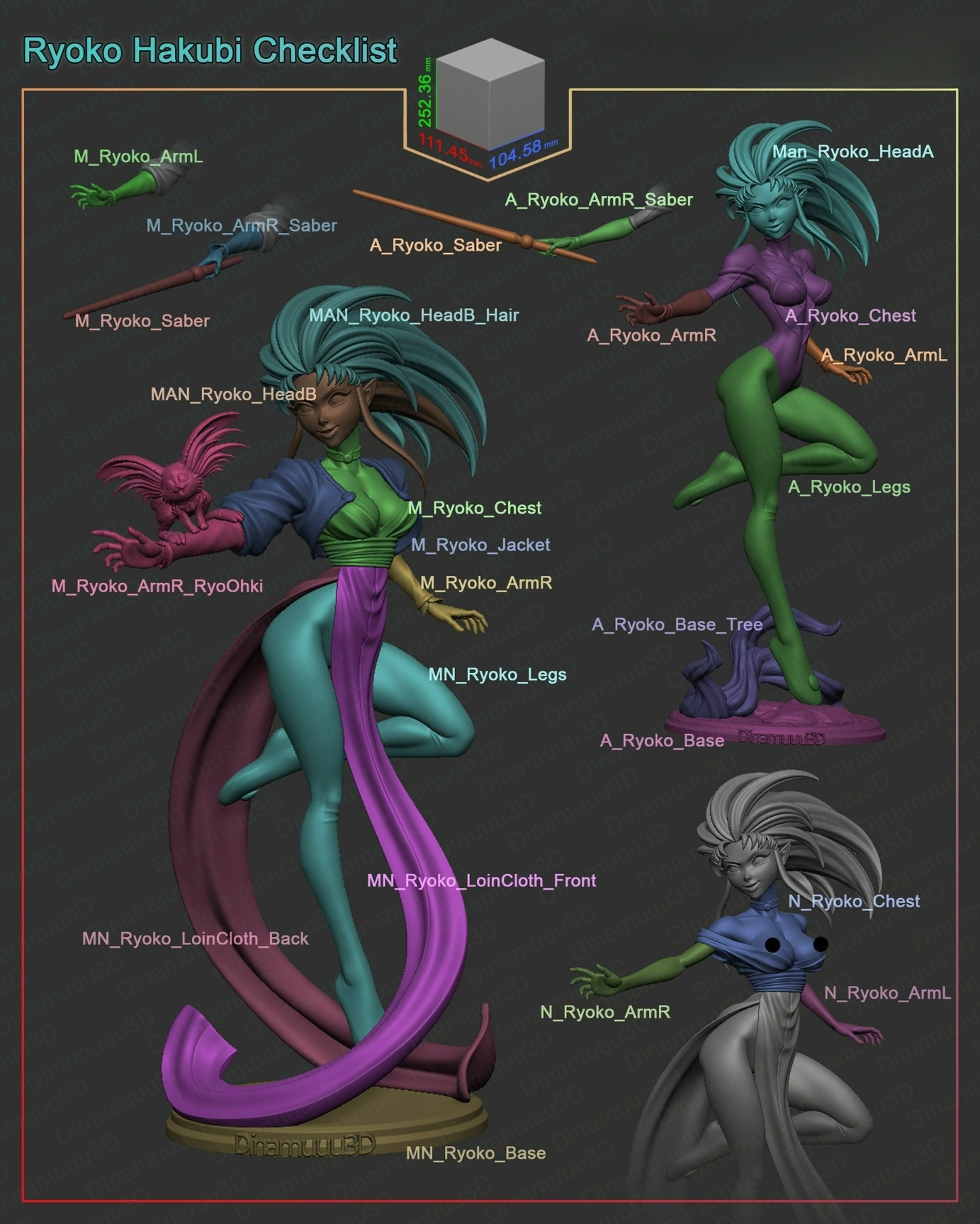 3135 Ryoko Hakubi NSFW - Tenchi Muyo - STL 3D Print Files