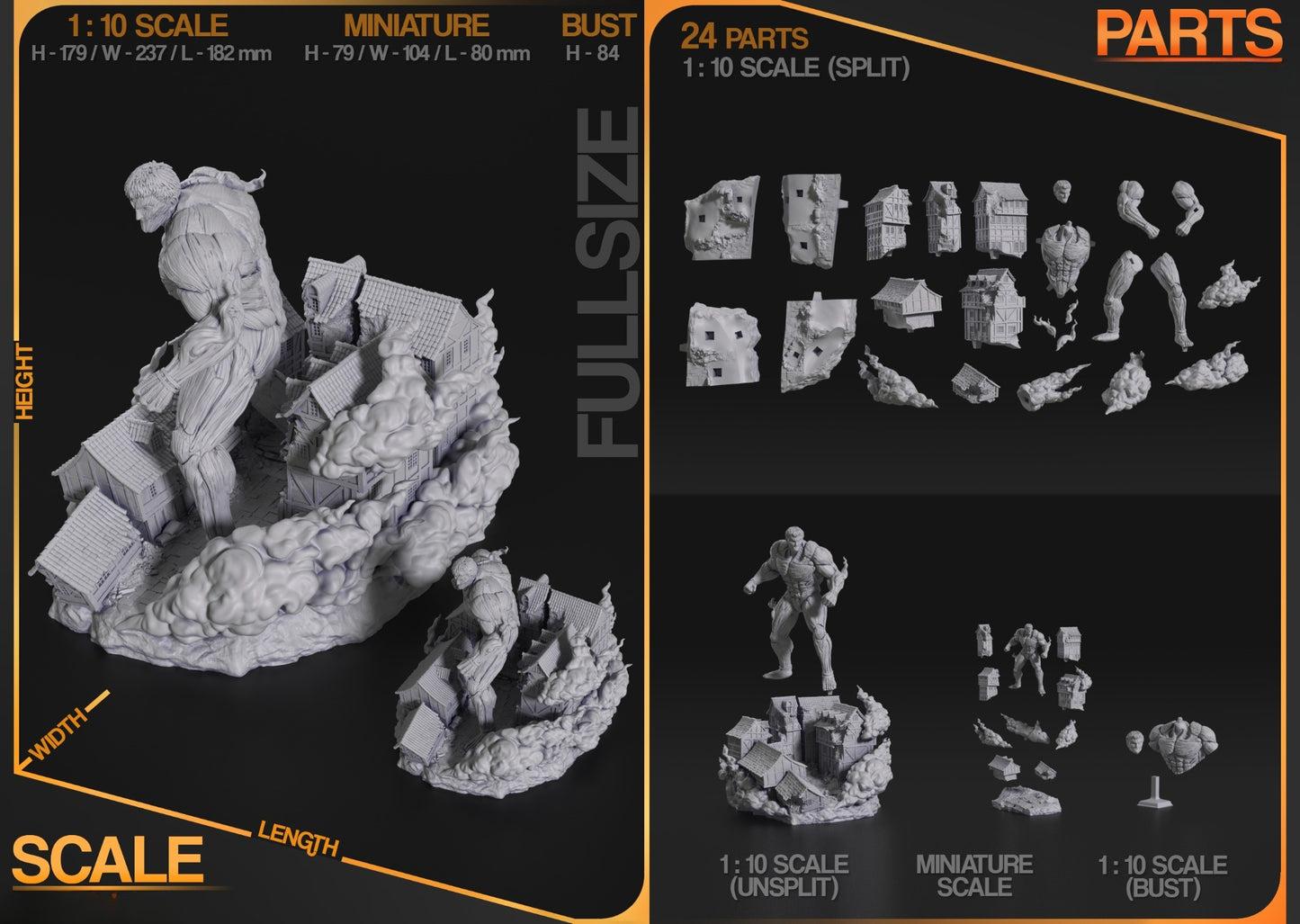 3425 Armored Titan - Attack on Titan - STL 3D Print Files