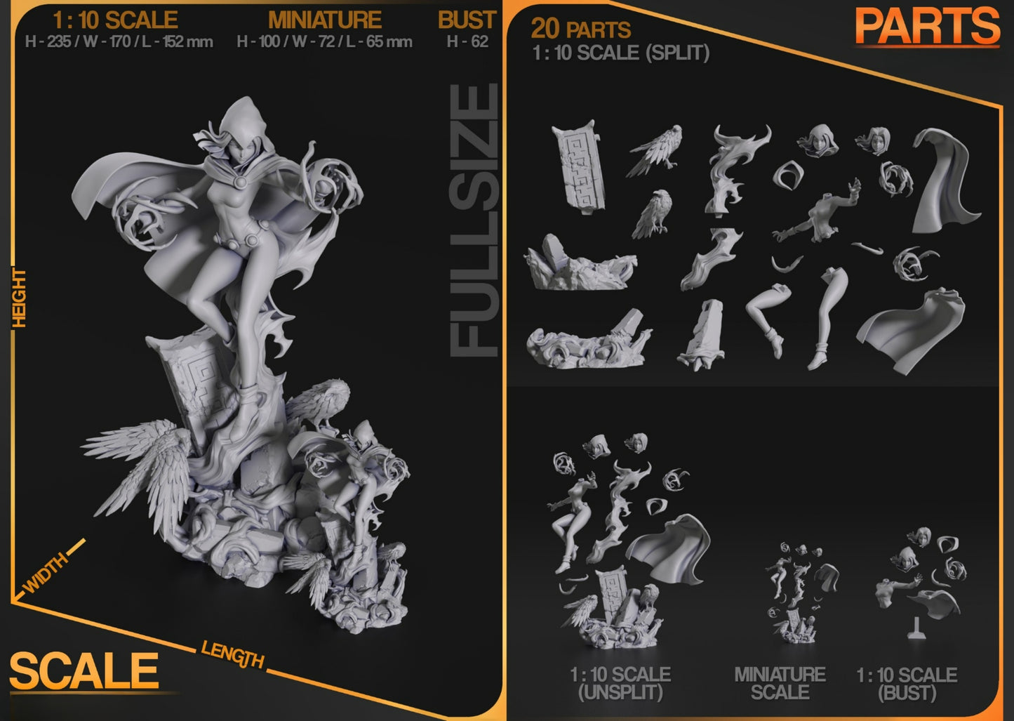 3566 Raven - Teen Titans - STL 3D Print Files