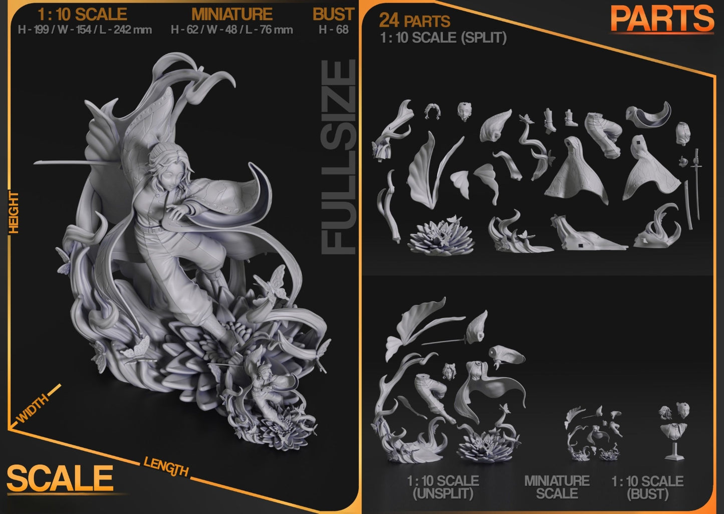 3986 Shinobu Kocho - Kimetsu no Yaiba - STL 3D Print Files