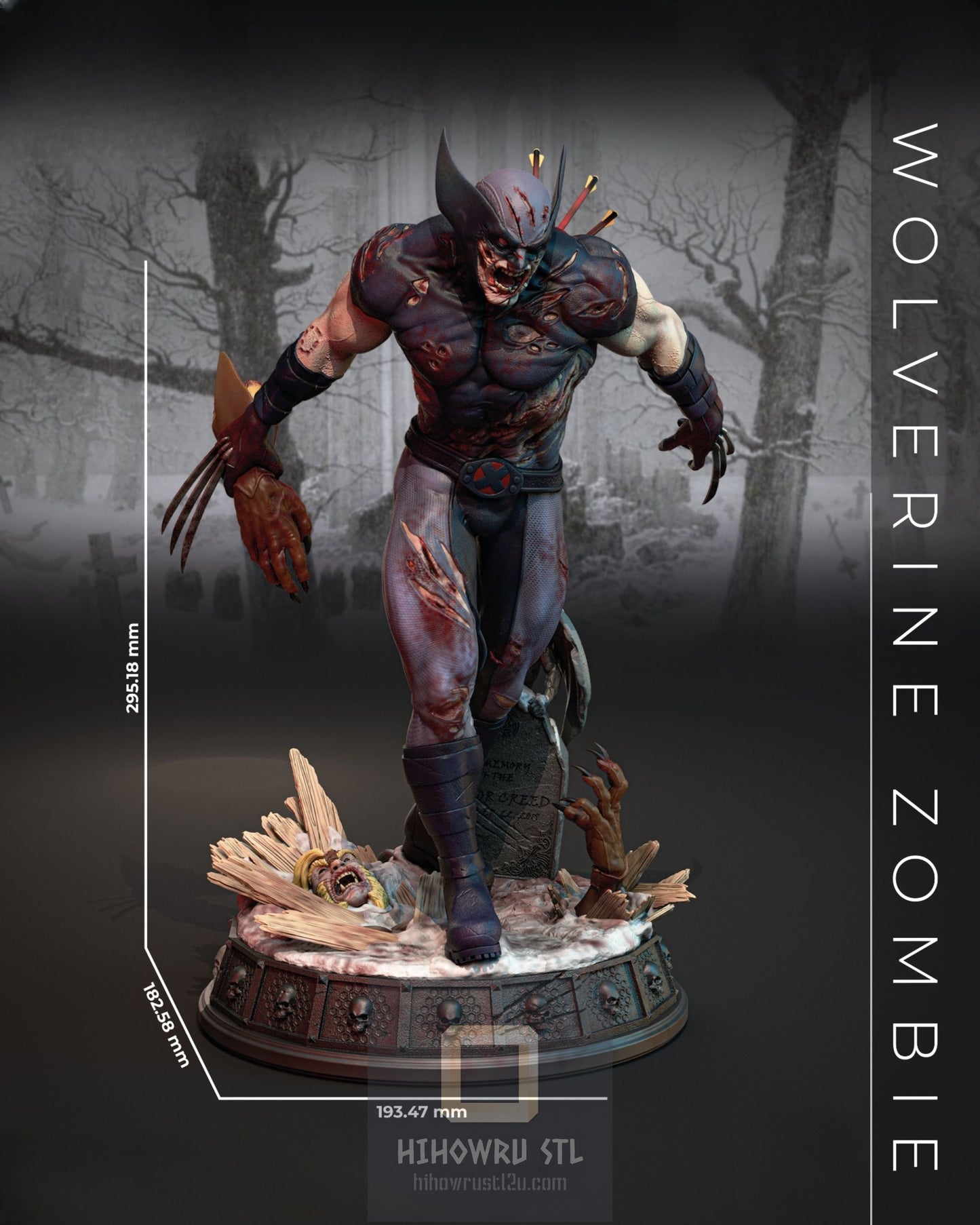 4412 ZOMBIE WOLVERINE - X-MEN - STL 3D Print Files