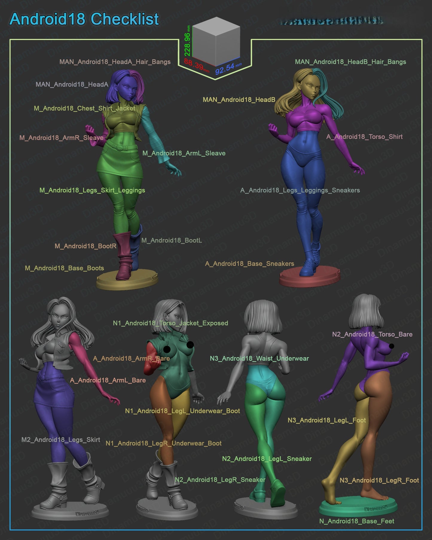 2465 Android 18 NSFW - Dragon Ball - STL 3D Print Files
