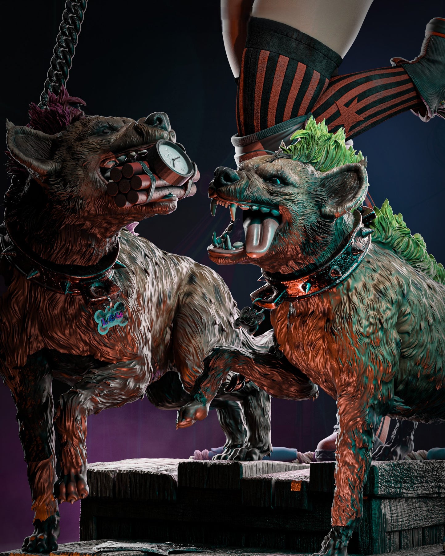 1871 Harley Quinn and Hyenas - DC Comics - STL 3D Print Files