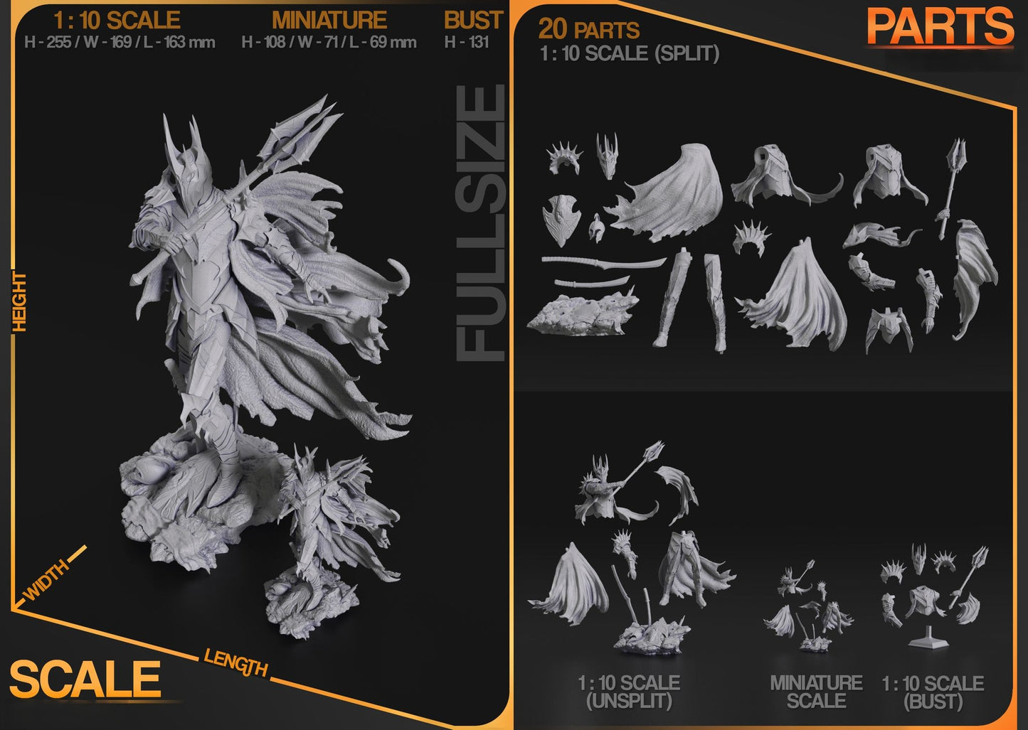 2719 Sauron - The Lord of the Rings - STL 3D Print Files