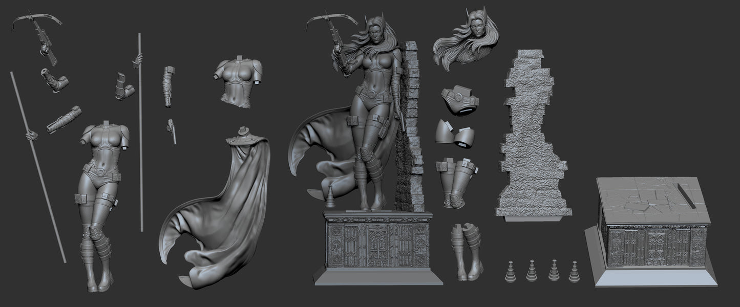 2342 Huntress - DC Comic STL 3D Print Files