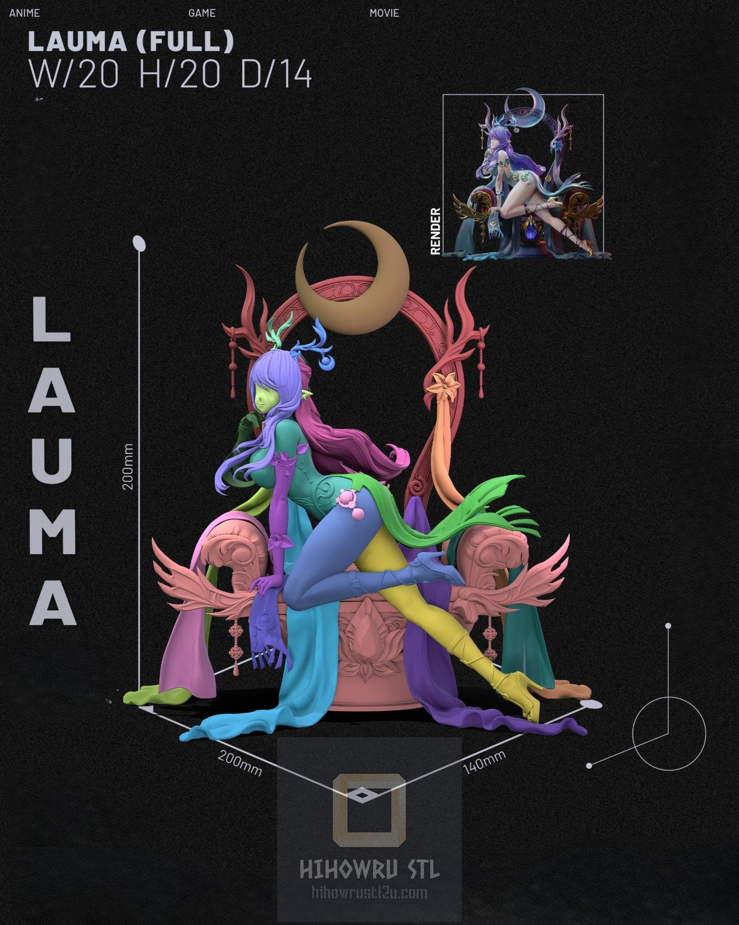 4614 Lauma NSFW - Genshin Impact - STL 3D Print Files