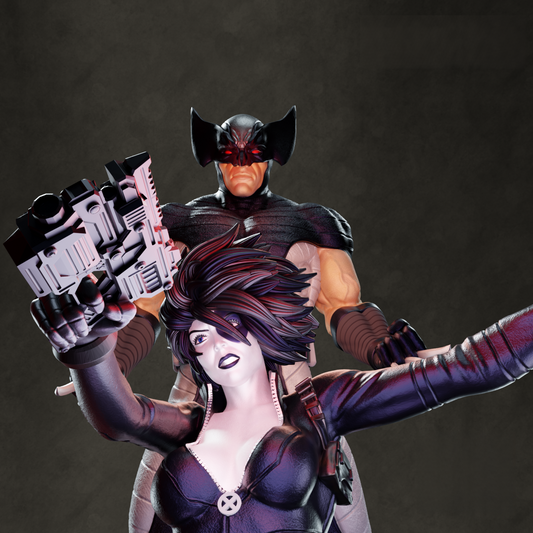 Wolverine and Domino - X-men - STL 3D Print Files