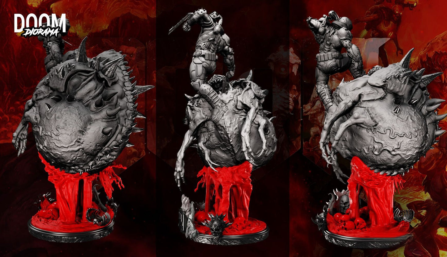 Doom Slayer Diorama - STL 3D Print Files
