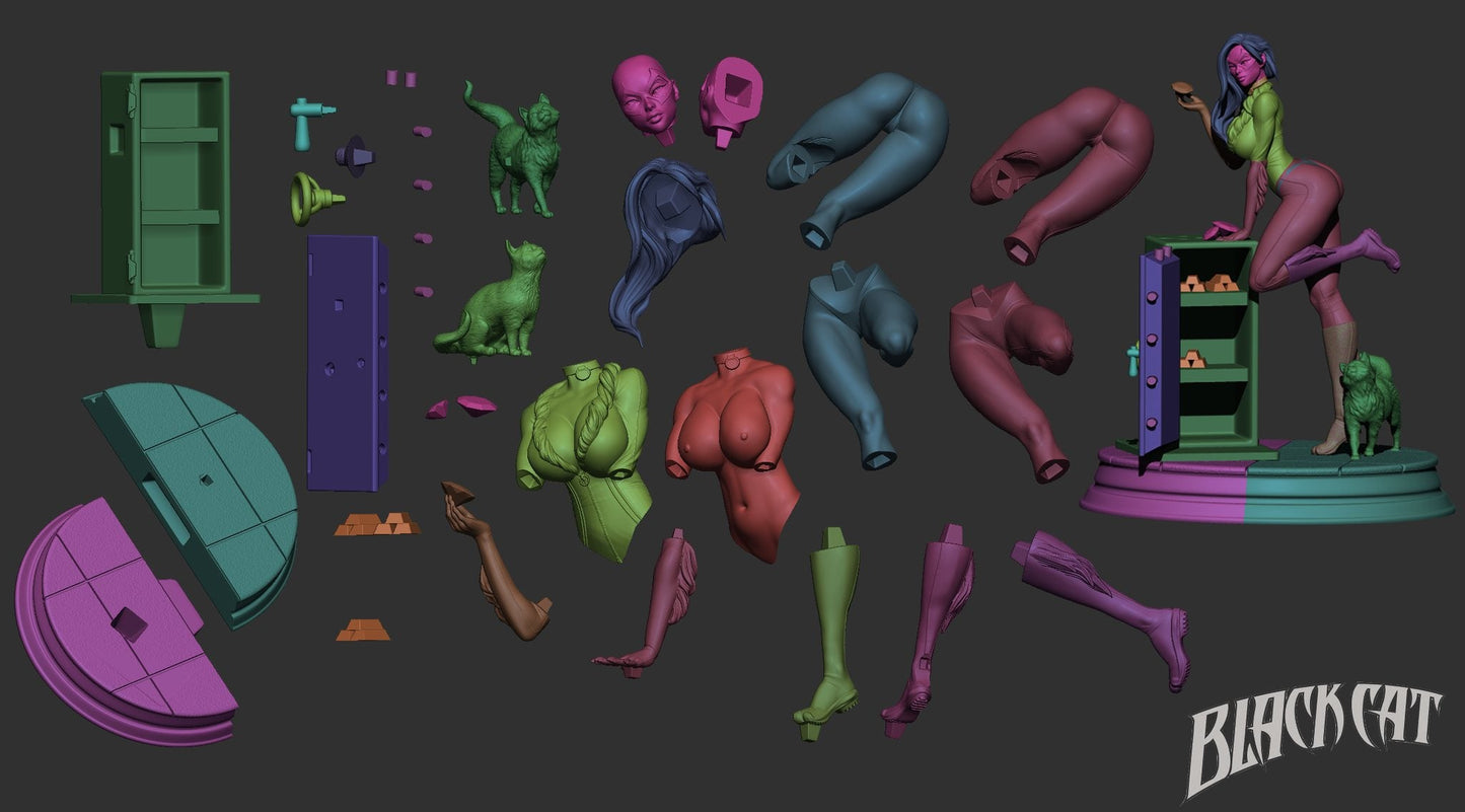 1466 Black Cat NSFW - Marvel Comics - STL 3D Print Files