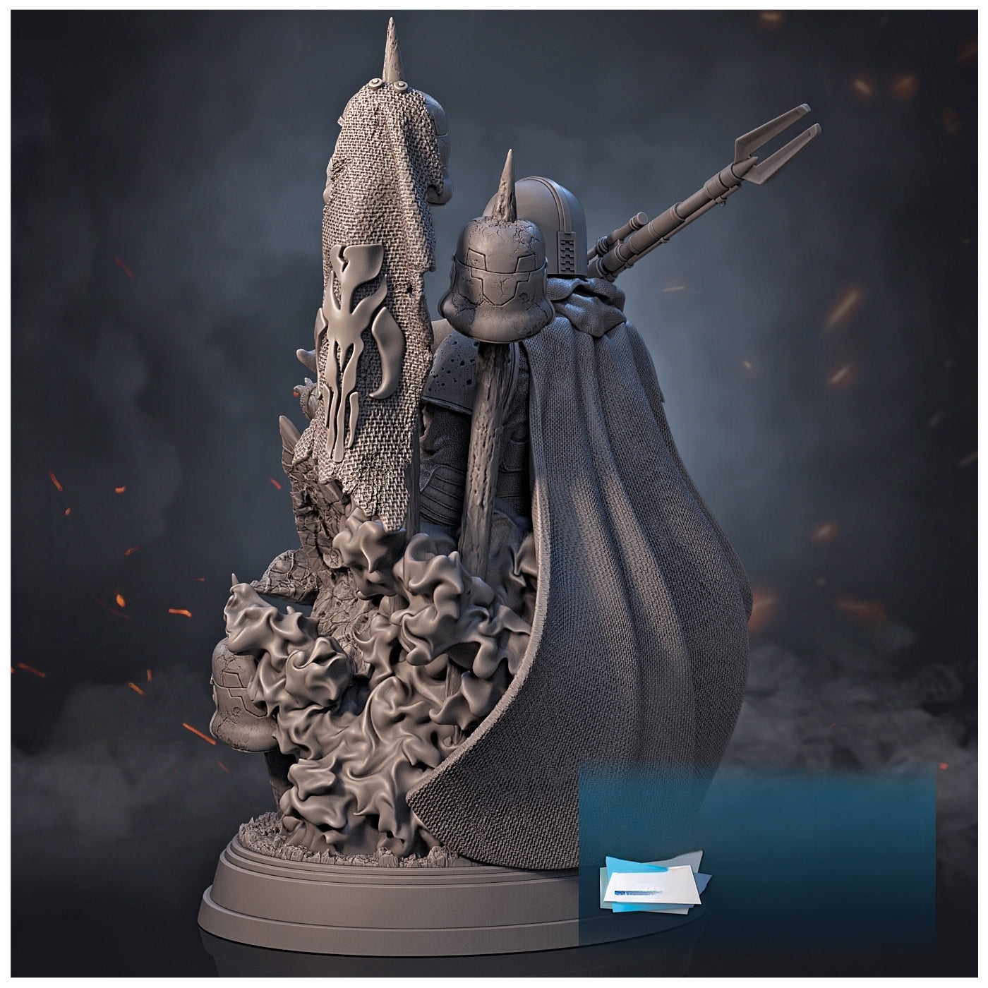 1318 Mandalorian and Baby Yoda DIORAMA - The Mandalorian - STL 3D Print Files